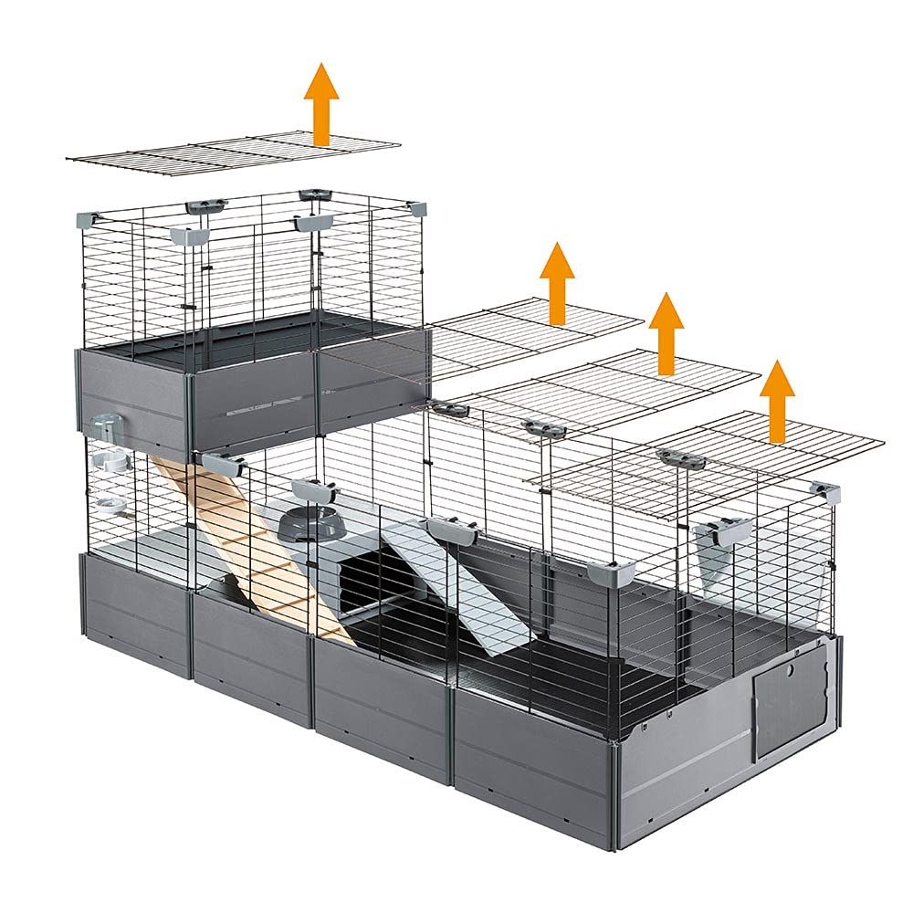 ferplast-multipla-double-cage-modulable-2-niveaux-lapins-et-cochons-d-inde-107-5 image 5