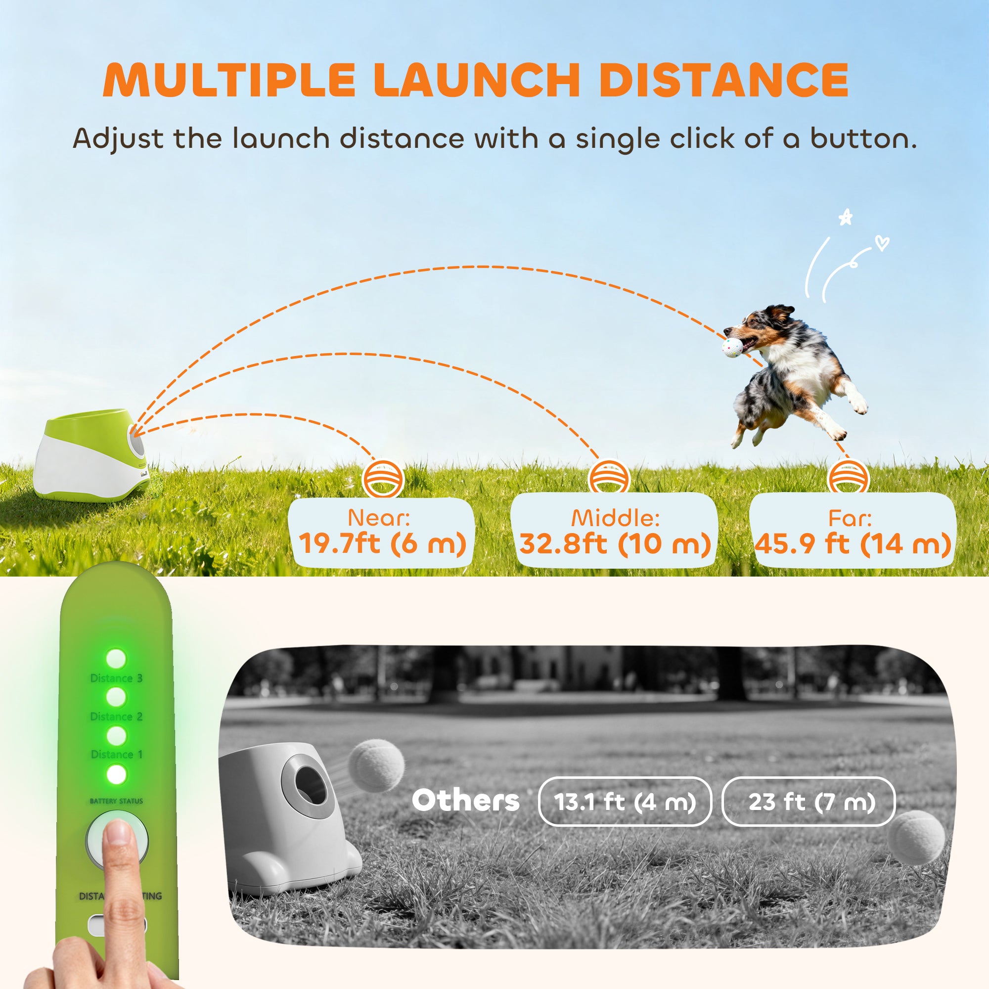 pawhut-lanceur-de-balles-automatique-pour-chien-3-distances-5-balles-etpu-vert image 7