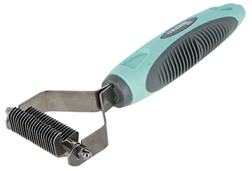 kerbl-trille-de-d-m-lage-turquoise-gris-20-lames-18-cm-pour-poils-moyens-et-long image 2