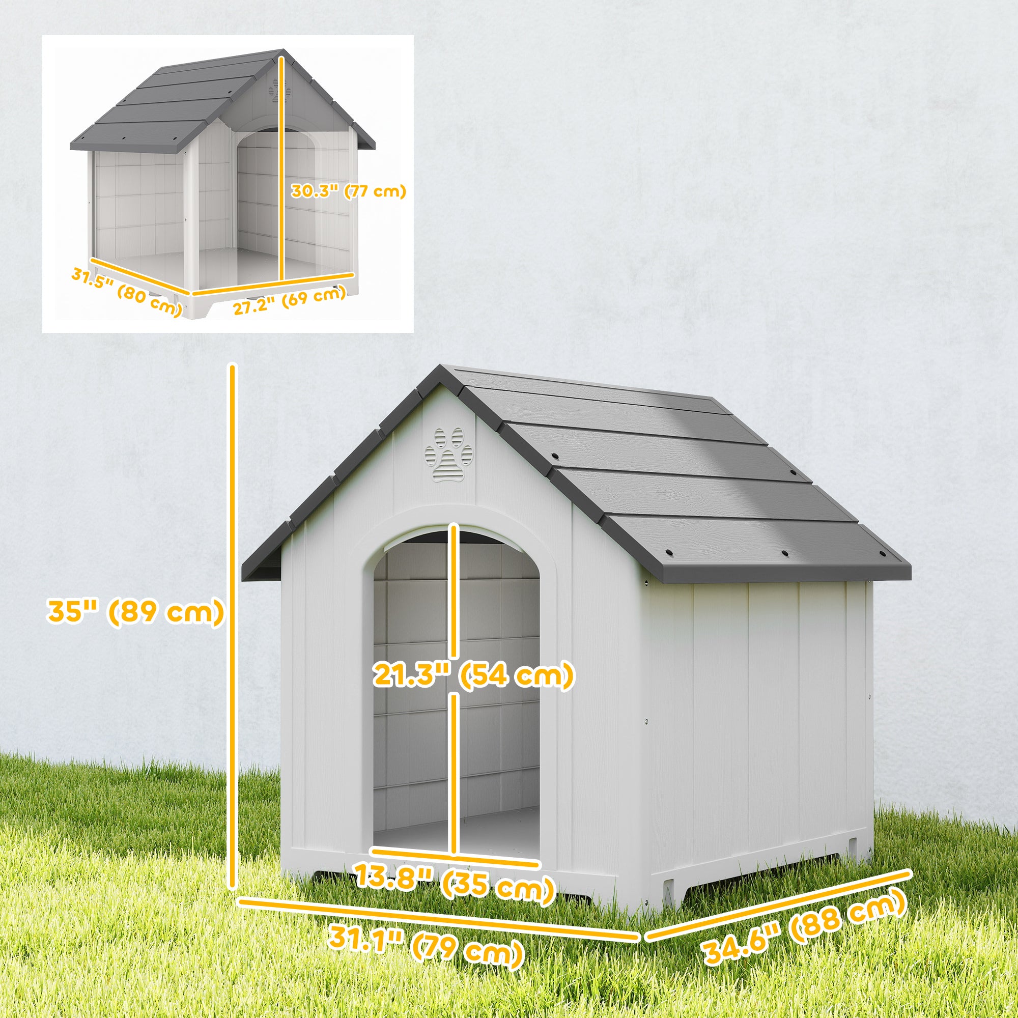pawhut-niche-pour-chien-en-plastique-sur-lev-e-ventil-e-88-cm image 5