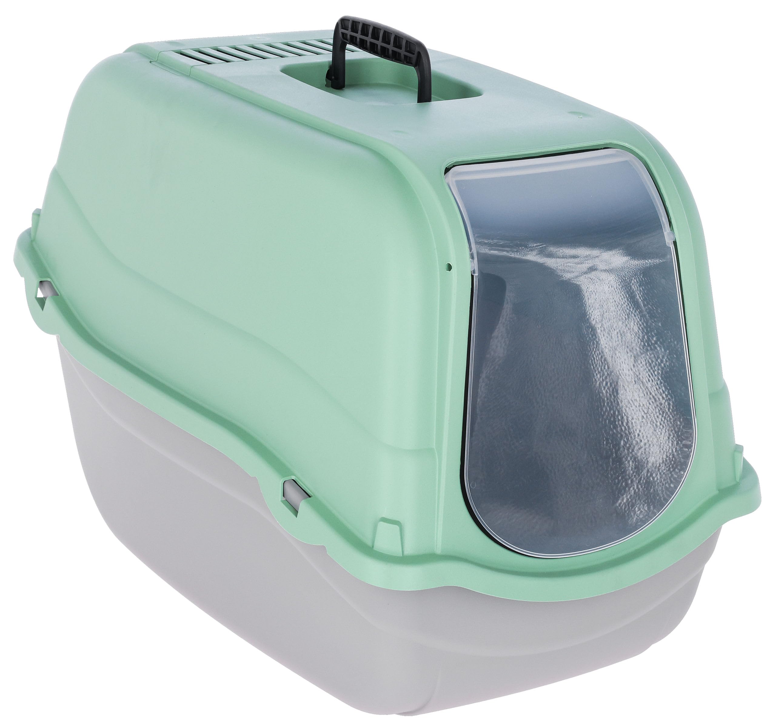 kerbl-pet-minka-maison-de-toilette-pour-chat-gris-clair-menthe-57-x-39-x-41-cm image 1