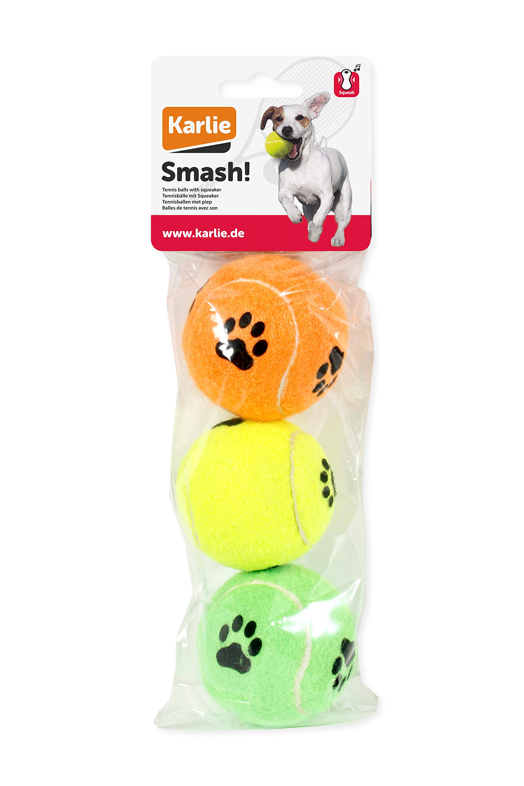 karlie-flamingo-balle-de-tennis-sonore-lot-de-3-6-cm-coloris-al-atoire image 2