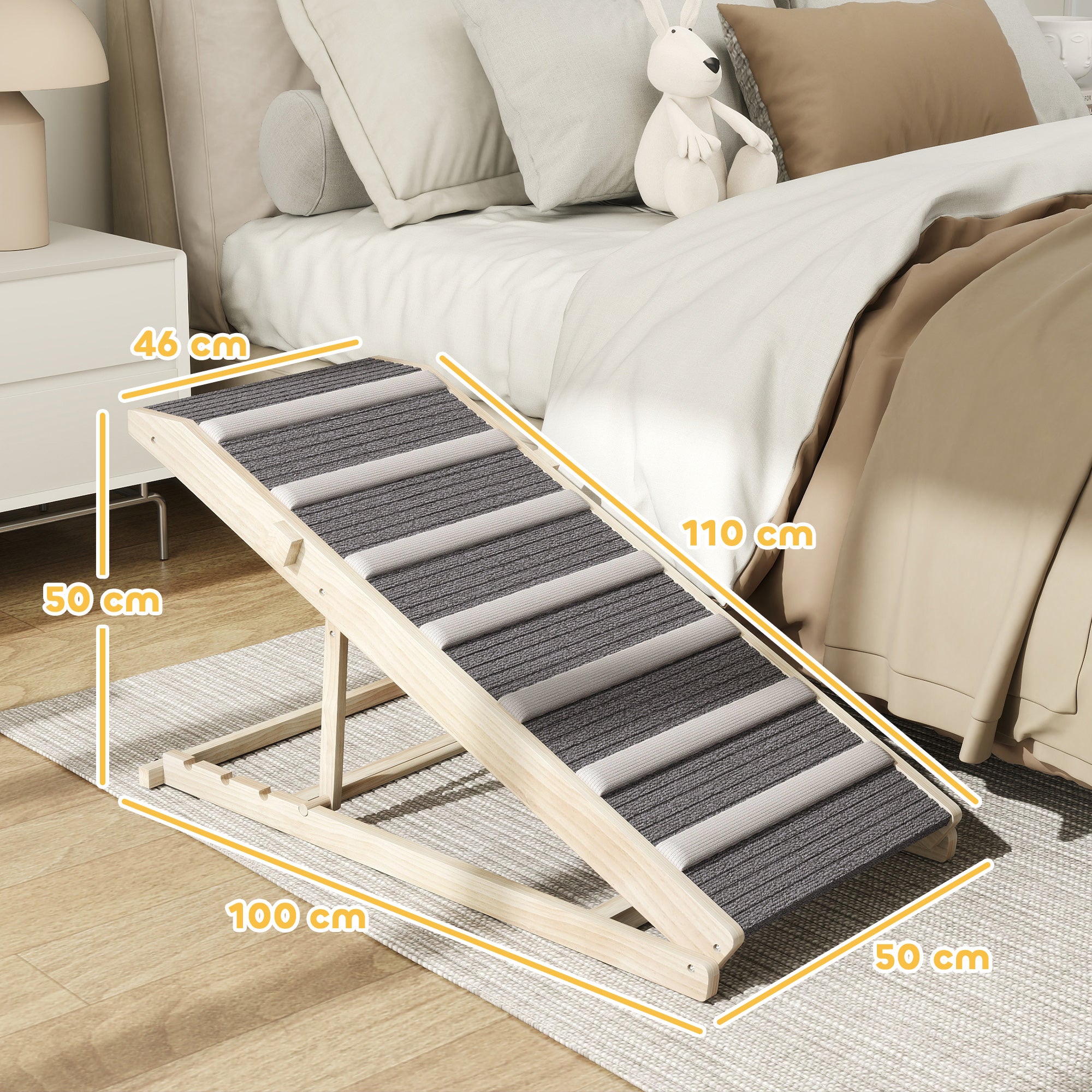 pawhut-rampe-pour-chien-r-glable-antid-rapante-avec-tapis-pour-seniors image 5