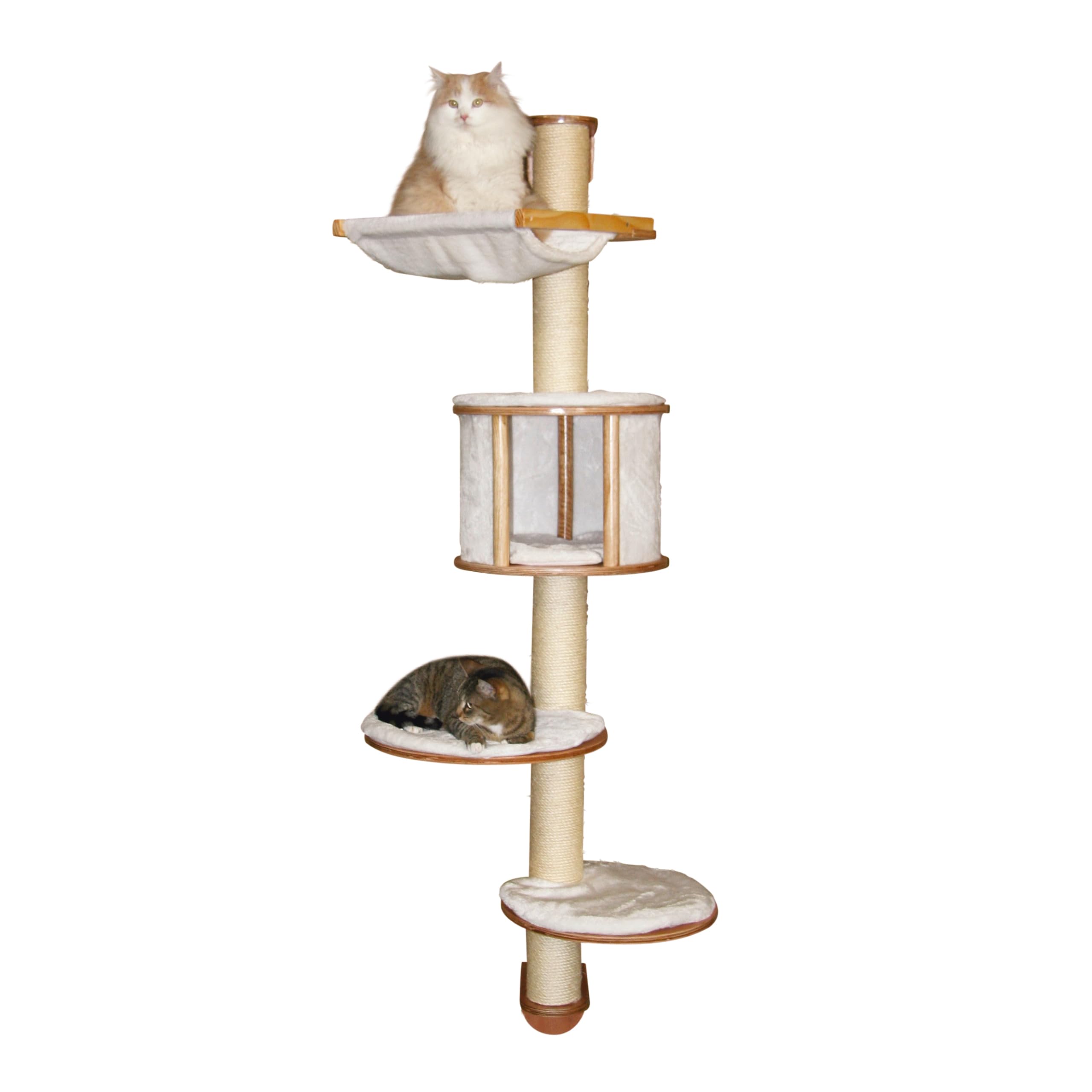 kerbl-pet-arbre-chat-mural-dolomit-blanc-168-cm-bois-sisal-peluche image 1