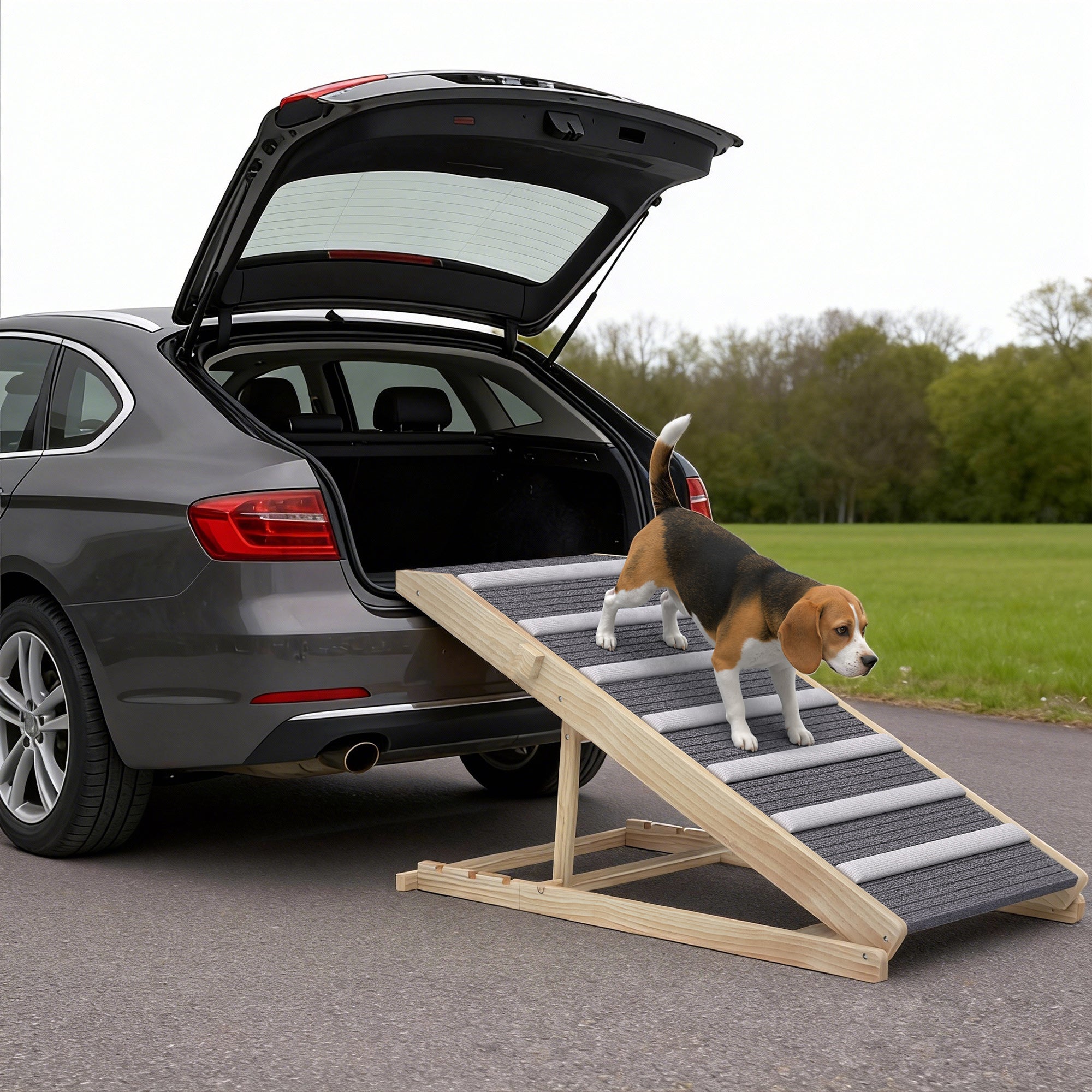 pawhut-rampe-pour-chien-r-glable-antid-rapante-avec-tapis-pour-seniors image 1
