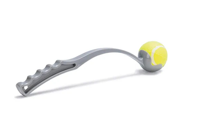 karlie-balle-de-tennis-grise-32-x-6-x-6-cm-avec-lanceur image 1