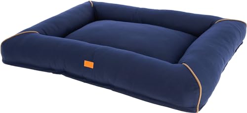 kerbl-jerome-niche-lit-douillet-pour-chien-bleu-fonc-cognac-110-x-90-x-10-cm image 5