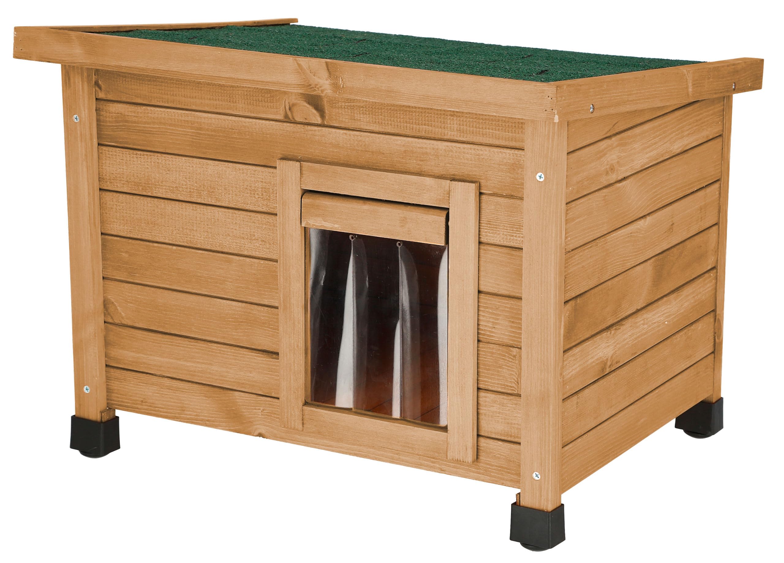 kerbl-rustica-maison-pour-chat-en-bois-57-x-45-x-43-cm-marron-vert image 1