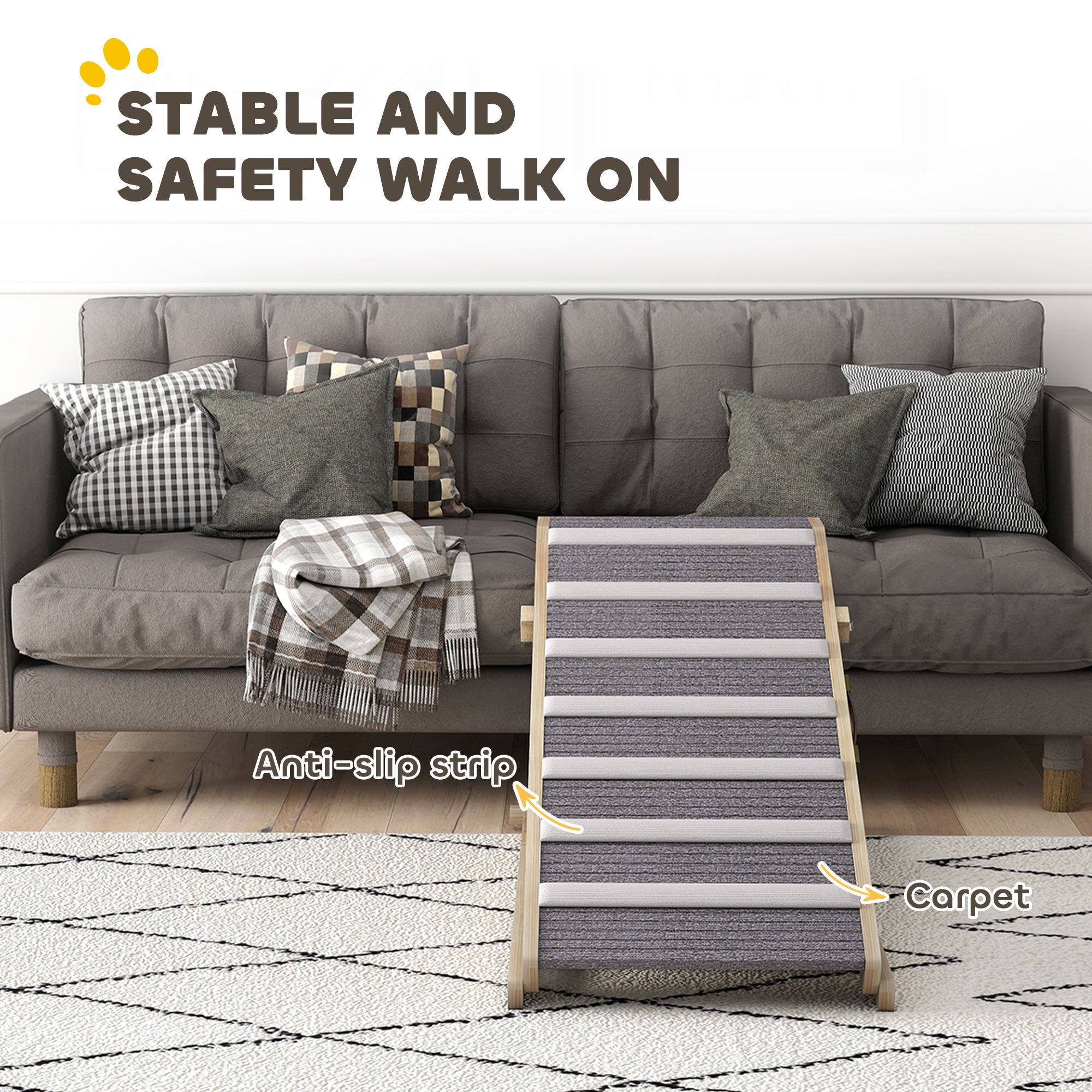 pawhut-rampe-pour-chien-r-glable-antid-rapante-avec-tapis-pour-seniors image 7