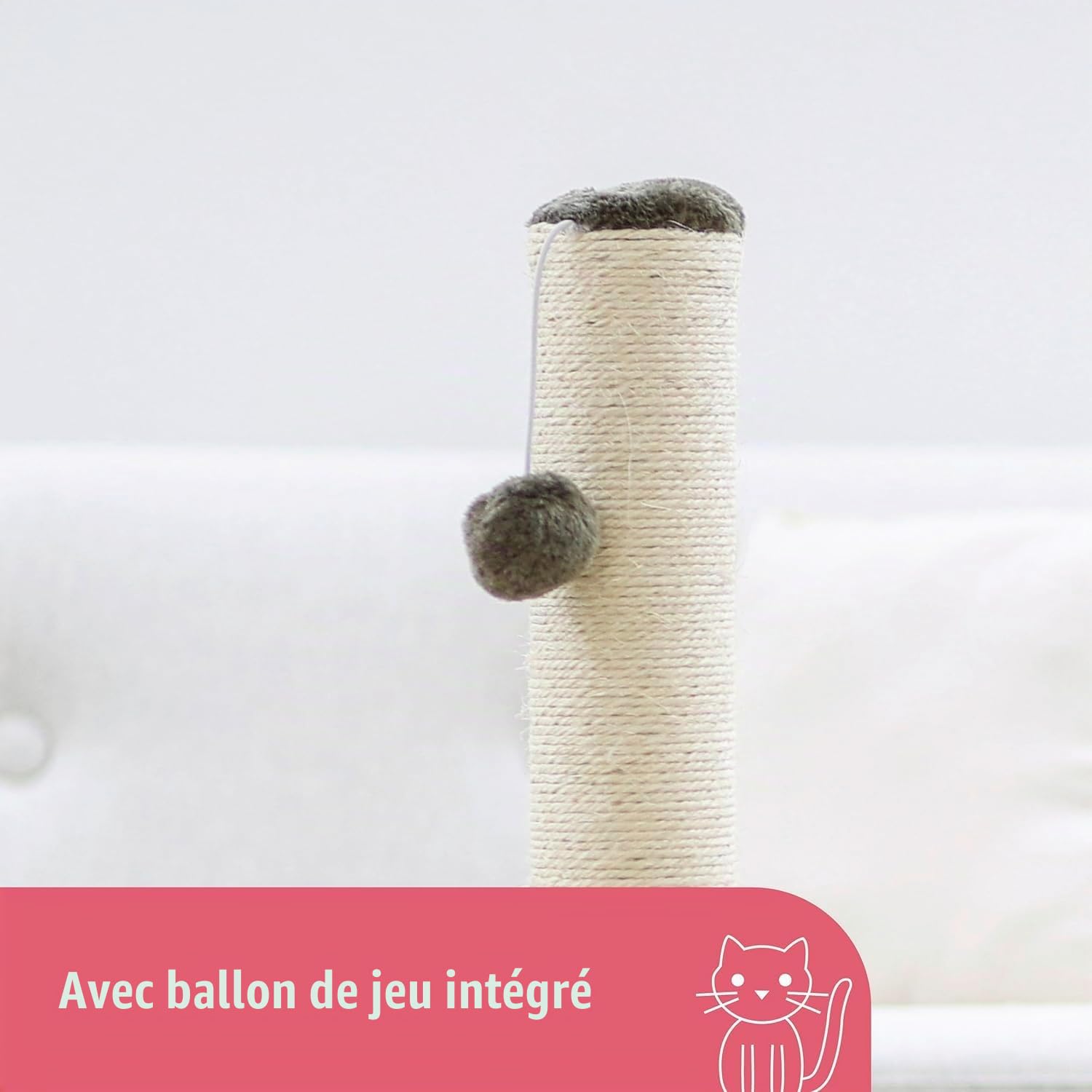 kerbl-opal-maxi-tube-gratter-pour-chat-78-cm-avec-balle-de-jeu image 5