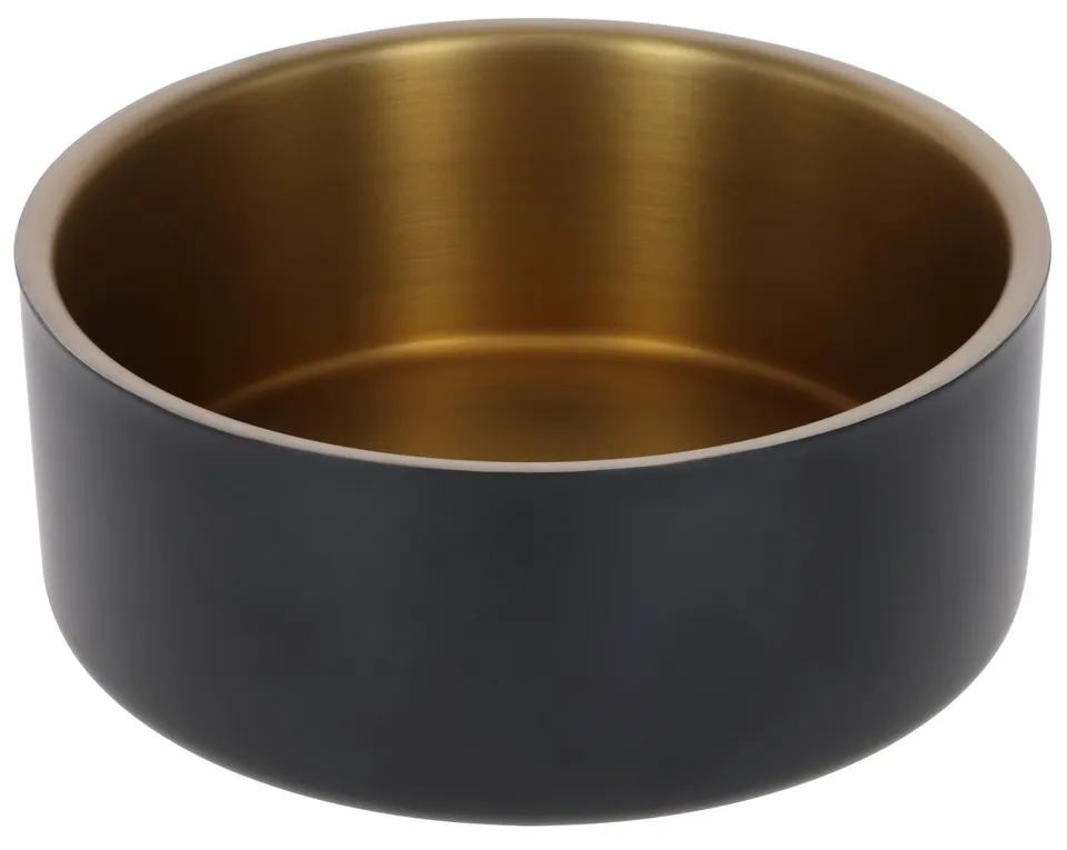 kerbl-pet-gamelle-inox-golden-1800-ml-noir-or-20-5-cm-pour-chien-et-chat image 1