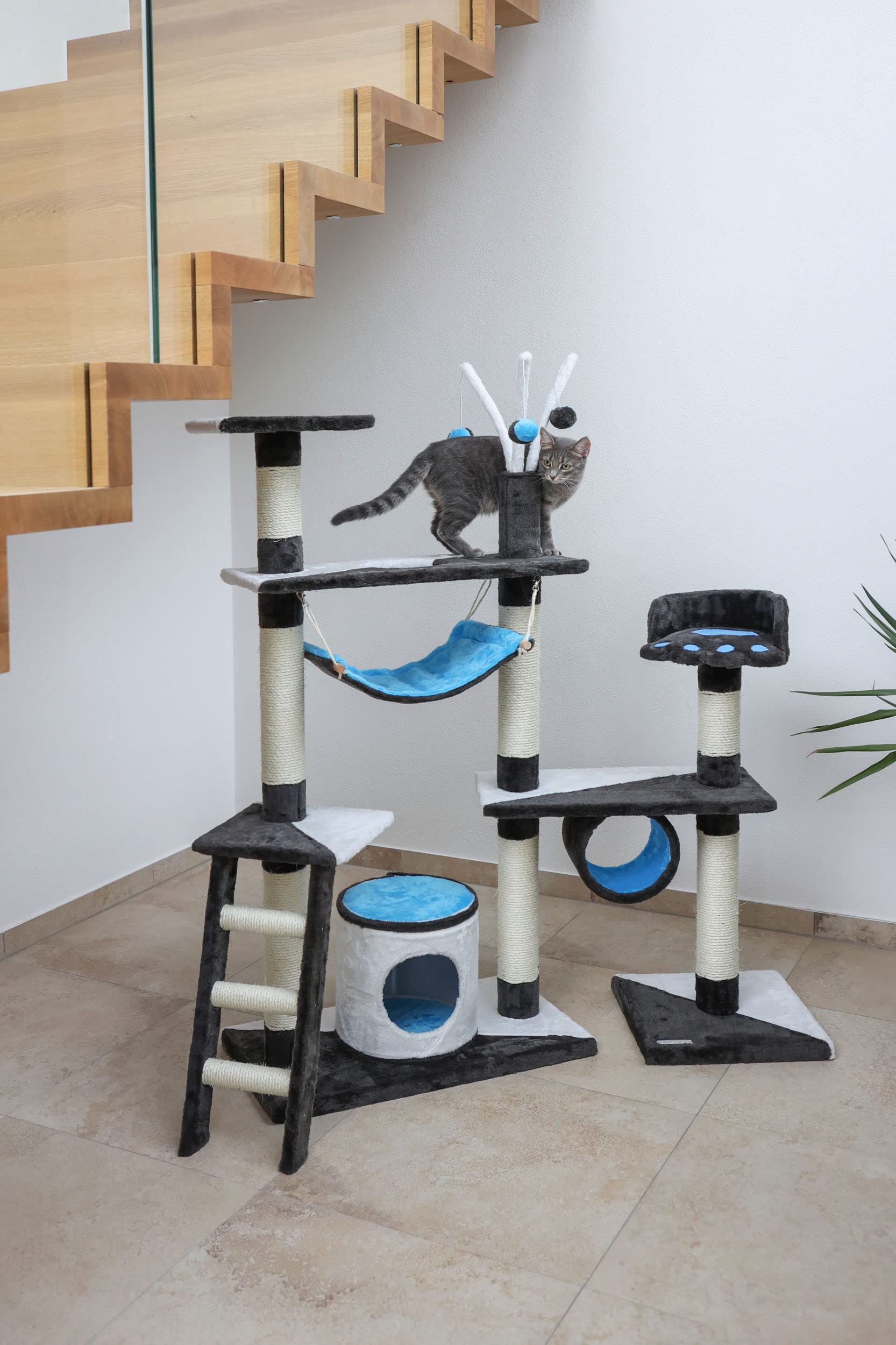 kerbl-arbre-chat-cr-atif-gris-bleu-blanc-150-cm image 4
