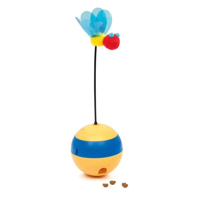 catit-play-spinning-bee-jouet-interactif-pour-chat-toupie-laser-et-distributeur image 1