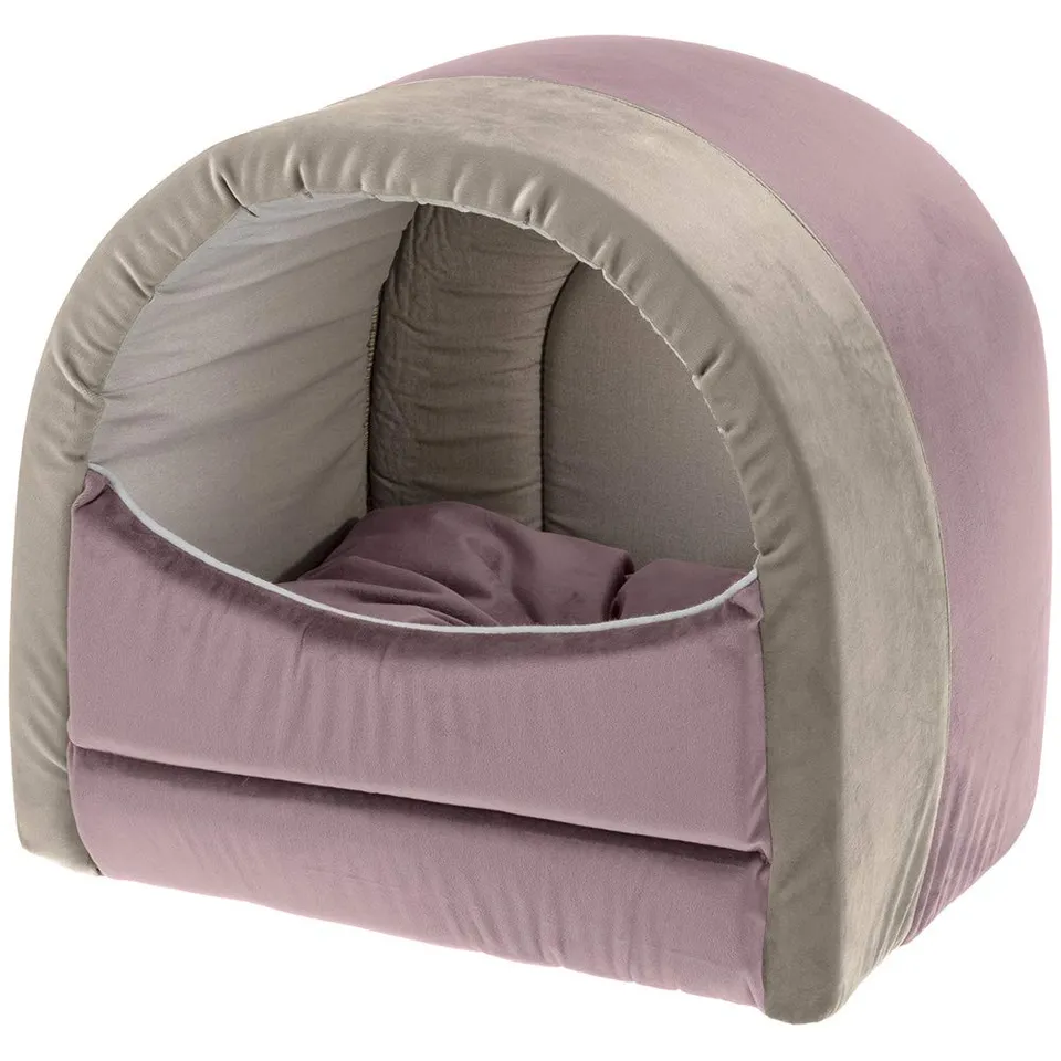 ferplast-majesty-20-maison-velours-chien-et-chat-morado-beige-violet-beige image 1