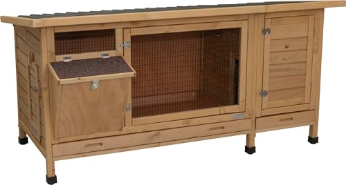 kerbl-pet-clapier-xxl-vario-155-x-76-x-80-cm-bois-avec-r-telier-foin image 3