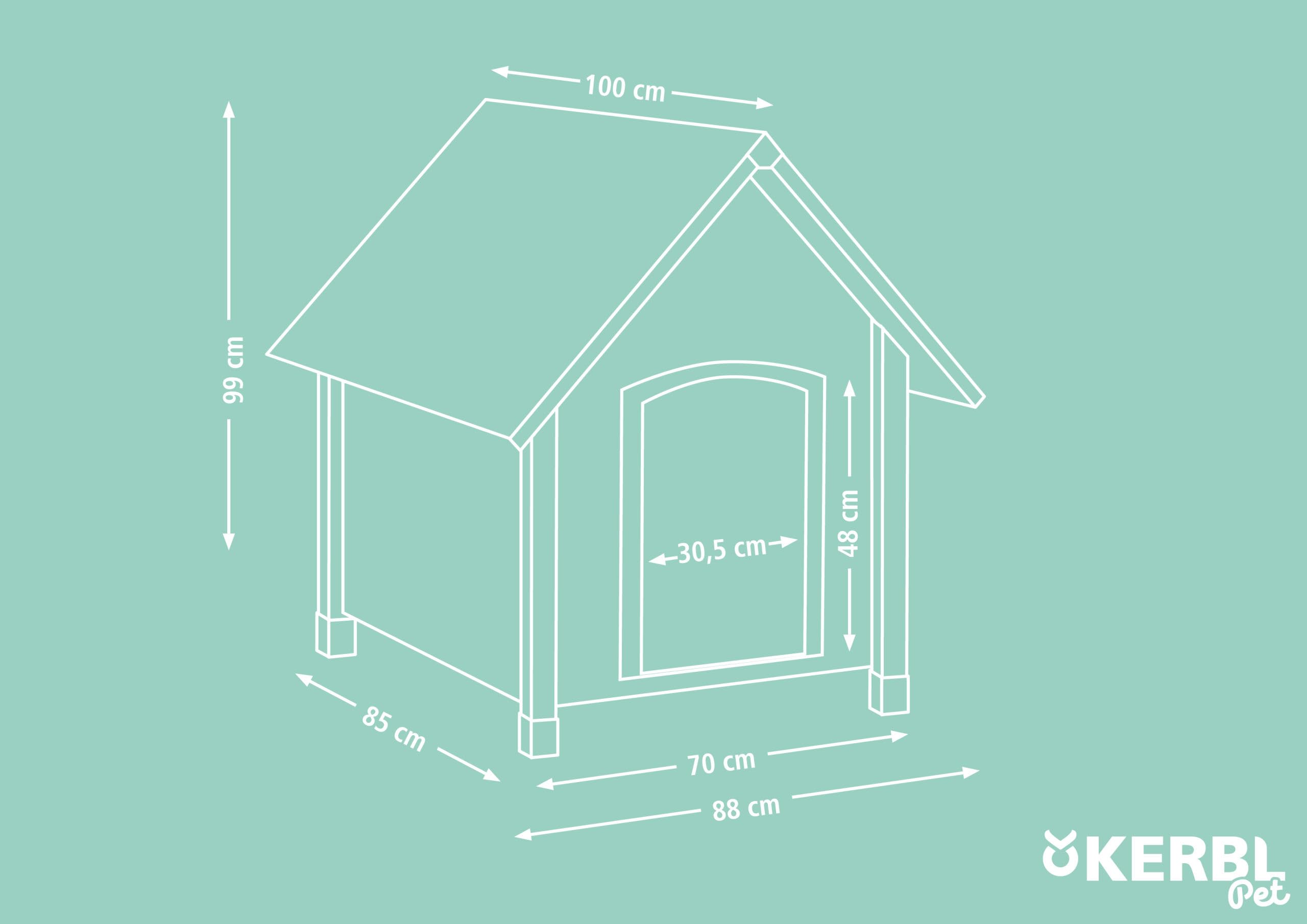kerbl-niche-chien-100-x-88-x-99-cm-avec-toit-bitum-tanche image 3