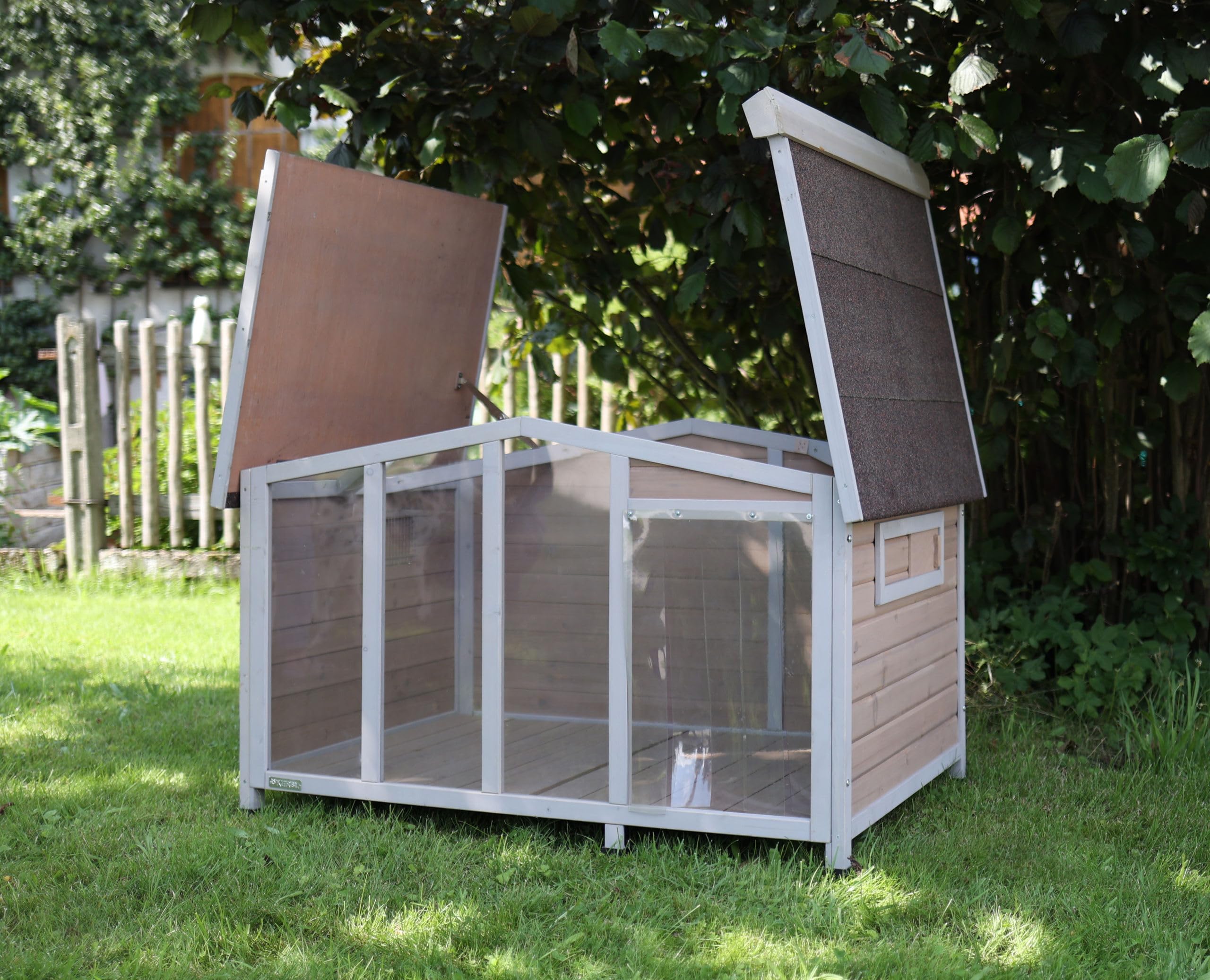 kerbl-niche-pour-chien-overview-134-x-92-x-82-cm-bois-avec-fa-ade-plexiglas image 5