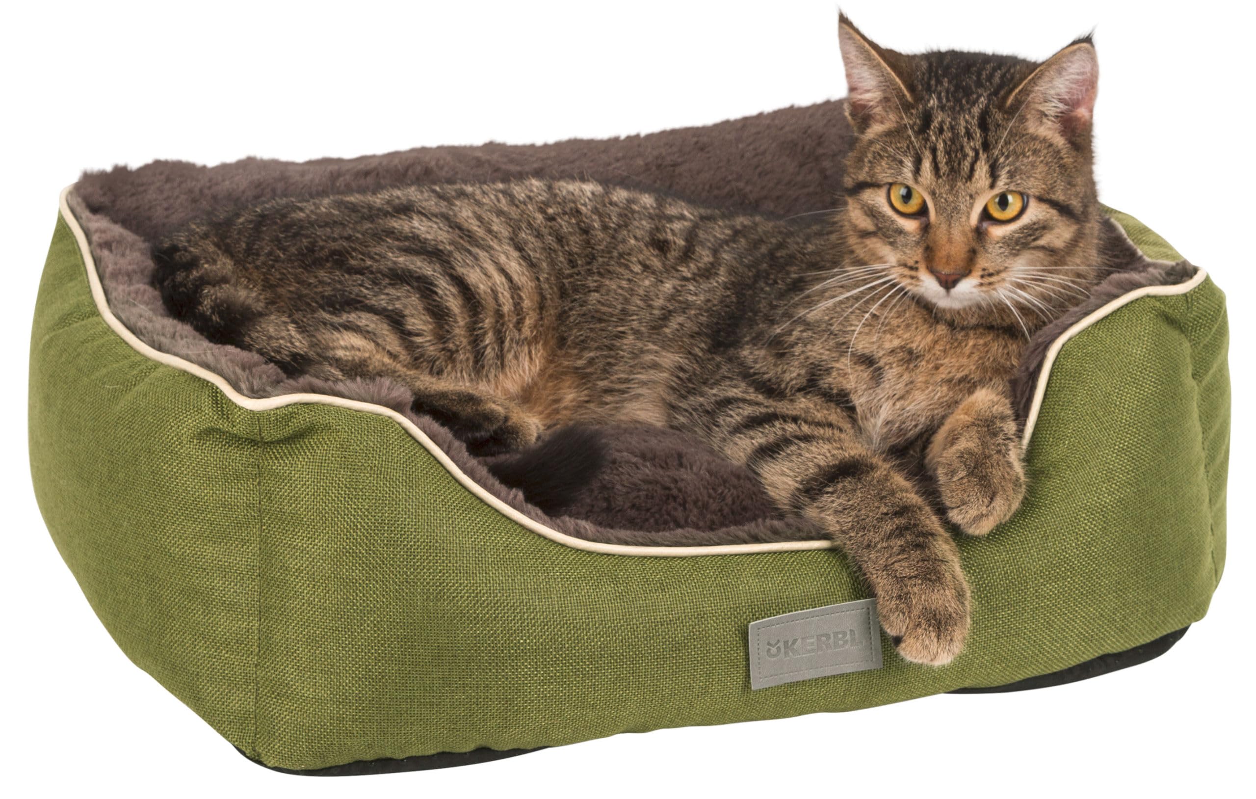kerbl-pet-lit-douillet-samuel-panier-chien-et-chat-50x40x15cm-vert-gris-fonc image 3