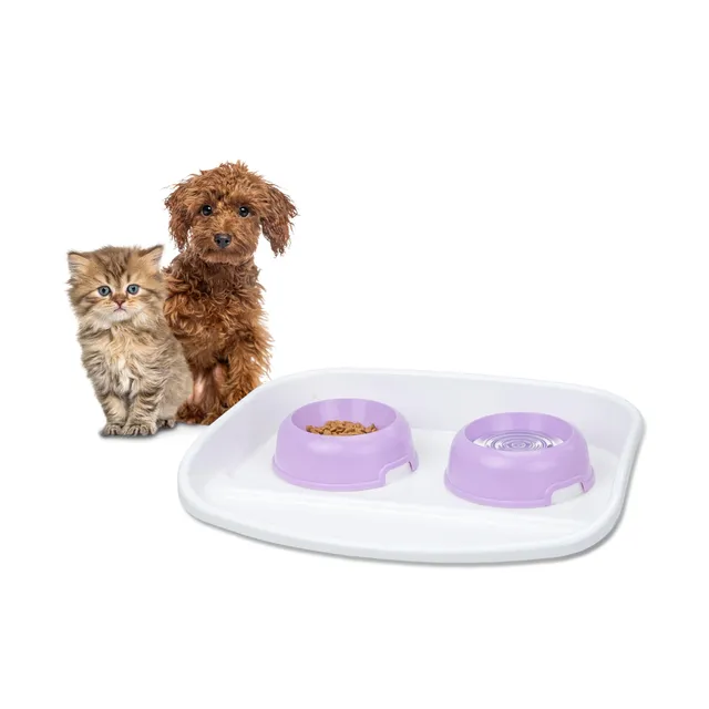 ferplast-lindo-plateau-double-cuelle-chat-et-chien-44-5-x-34-cm-rouge-2-x-0-3-l image 1