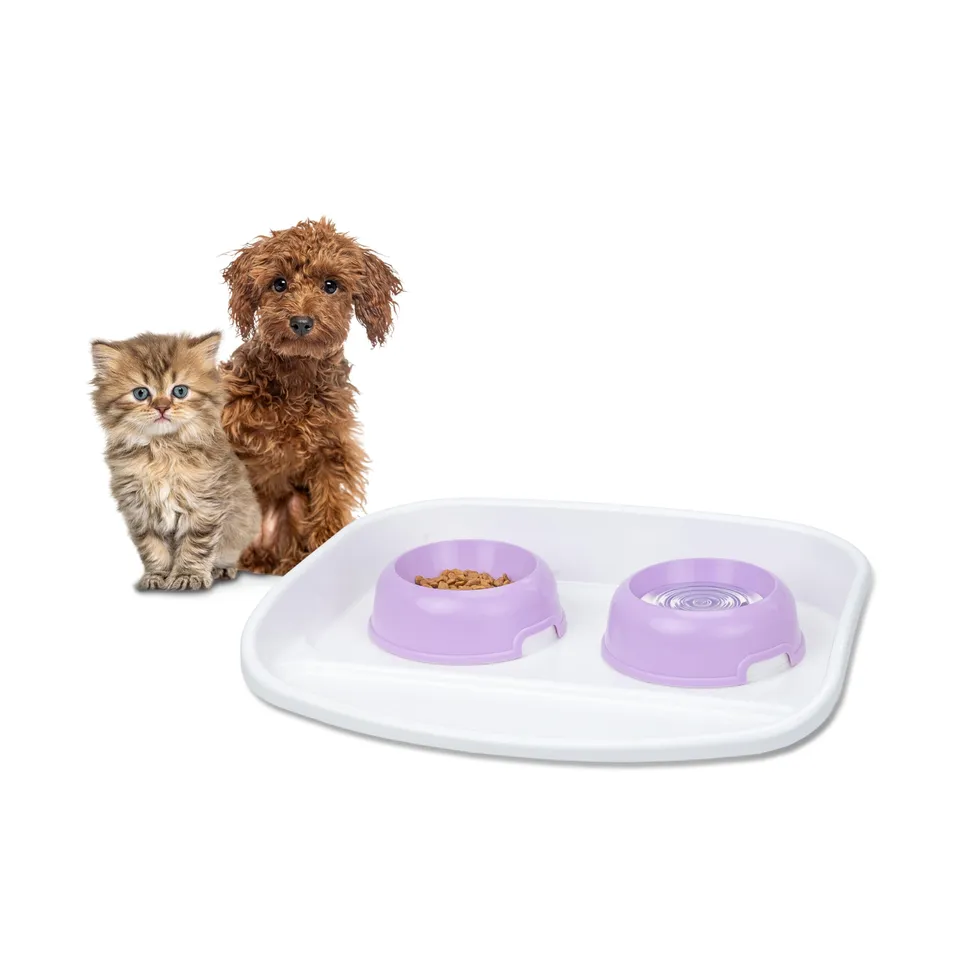 ferplast-lindo-plateau-double-cuelle-chat-et-chien-44-5-x-34-cm-rouge-2-x-0-3-l image 1