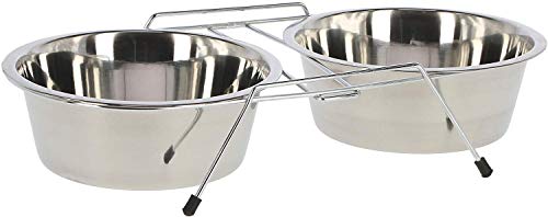 kerbl-gamelles-inox-sur-support-2x900-ml-argent image 4