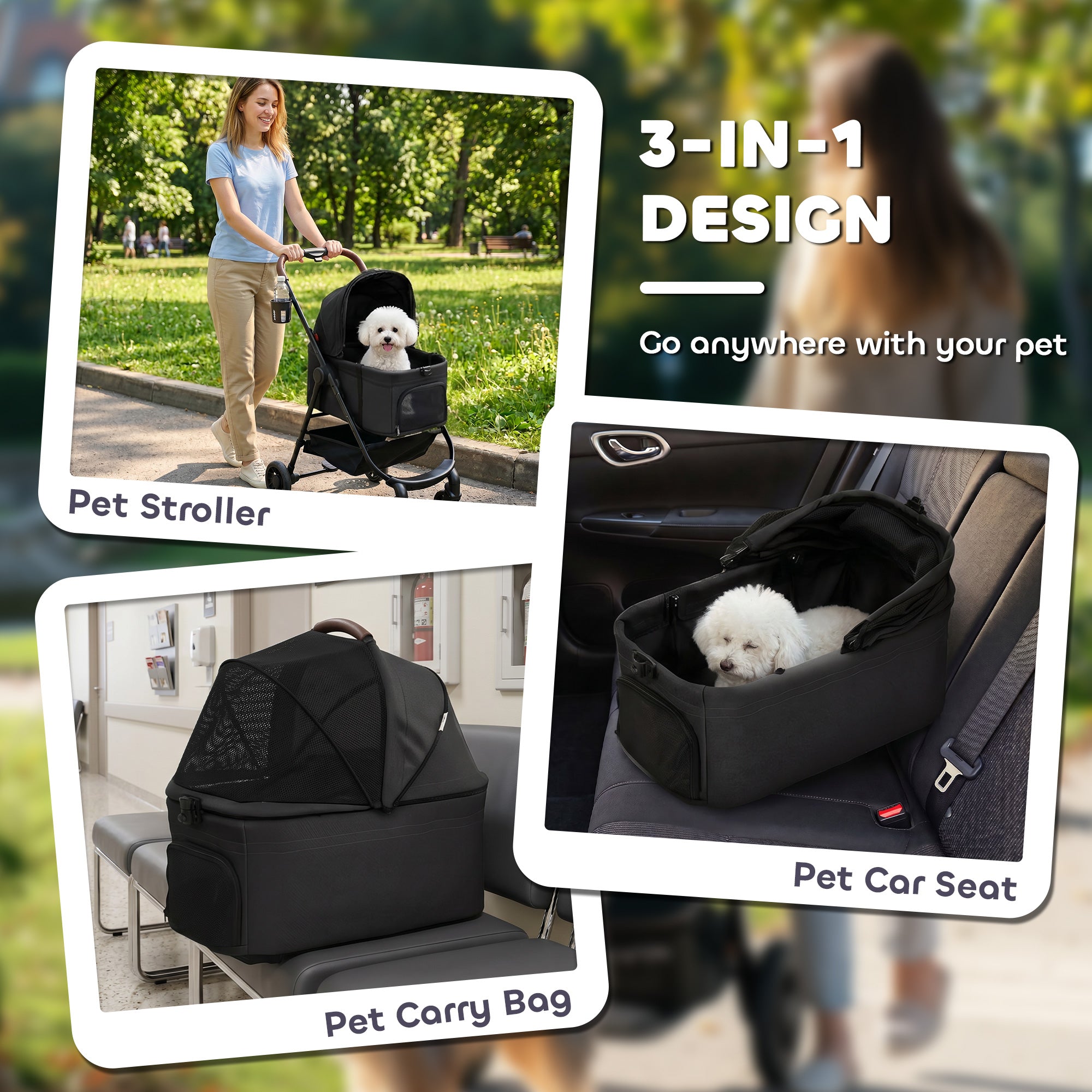 pawhut-poussette-3-en-1-pliante-pour-petits-chiens-et-chats-avec-panier-d-tachab image 7