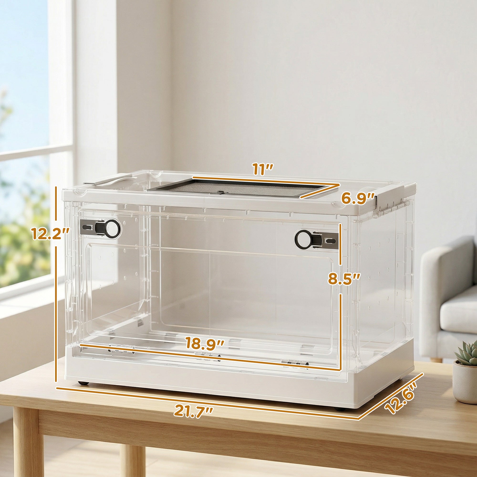 pawhut-cage-hamster-22-empilable-avec-grande-porte-frontale-et-ventilation-blanc image 5