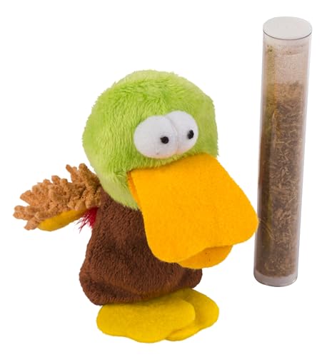 kerbl-jouet-canard-avec-herbe-chat-dans-tube-9-cm image 2