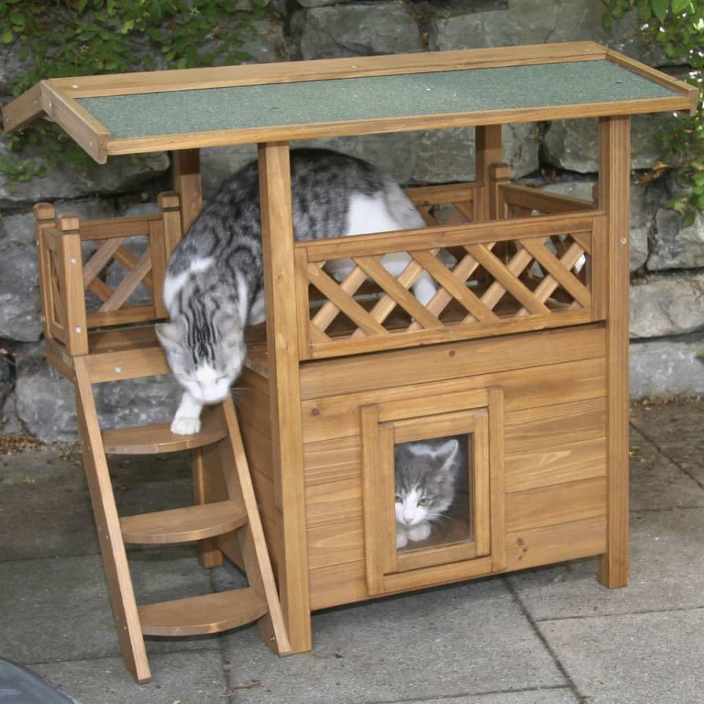 kerbl-maisonnette-pour-chat-lodge-77x50x73-cm-deux-tages image 4