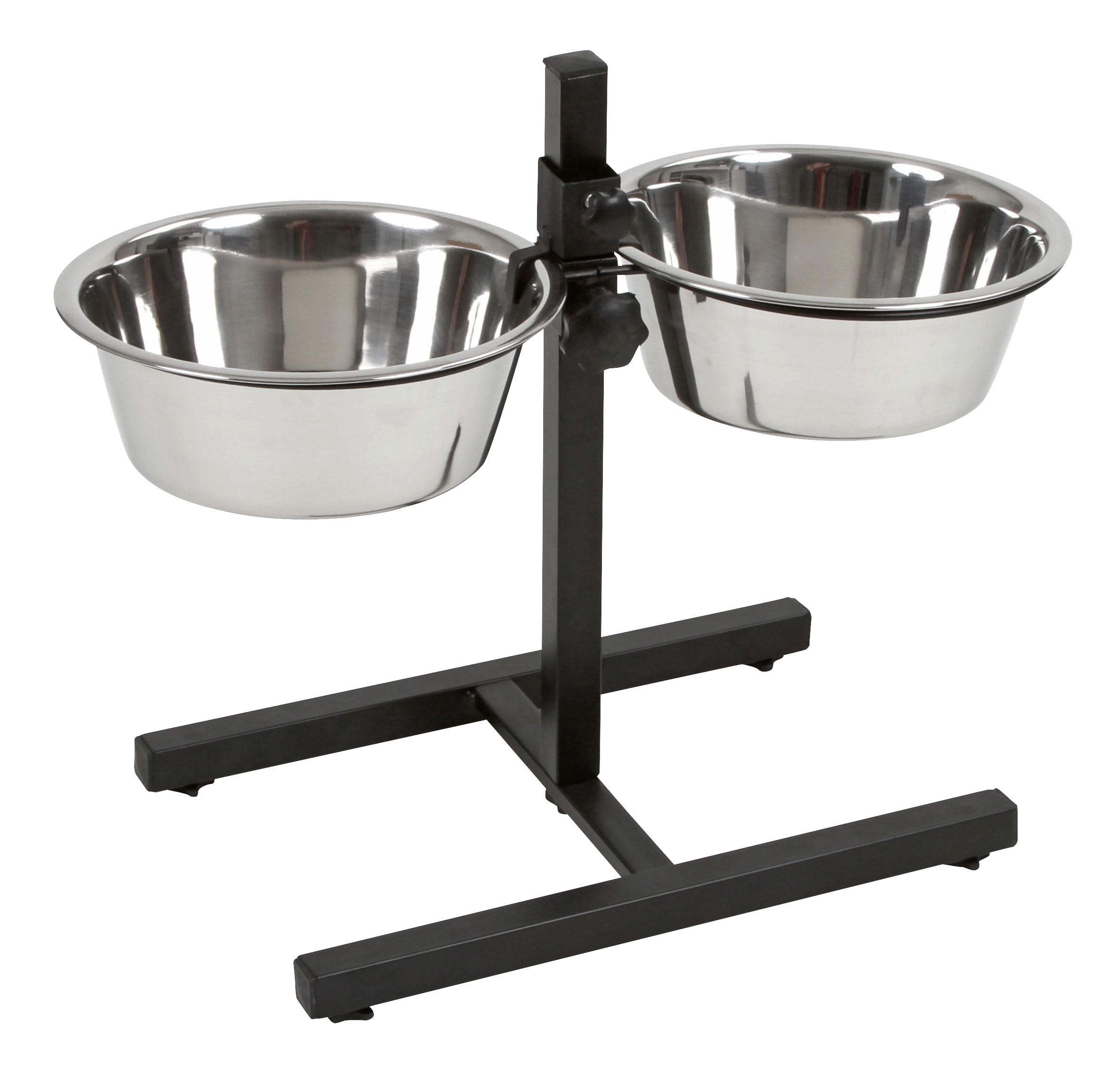 kerbl-mangeoire-sur-pied-r-glable-chien-et-chat-2-x-2800-ml-hauteur-43-cm-noir image 1