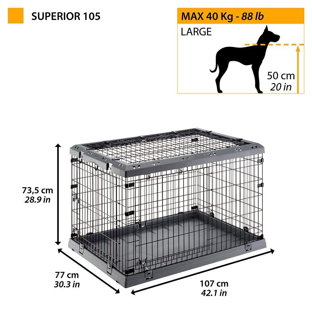 ferplast-superior-105-cage-pliable-grand-chien-m-tal-107-x-77-x-73-5-cm-s-parate image 2
