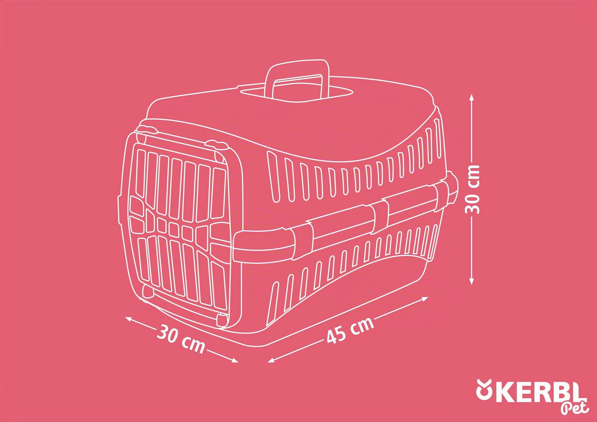 kerbl-cage-de-transport-expedition-vert-noir-45-x-30-x-30-cm-bo-te-de-transport- image 5