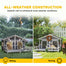 pawhut-niche-double-en-bois-avec-porche-toit-asphalte-tanche-et-cl-ture-pour-chi image 6