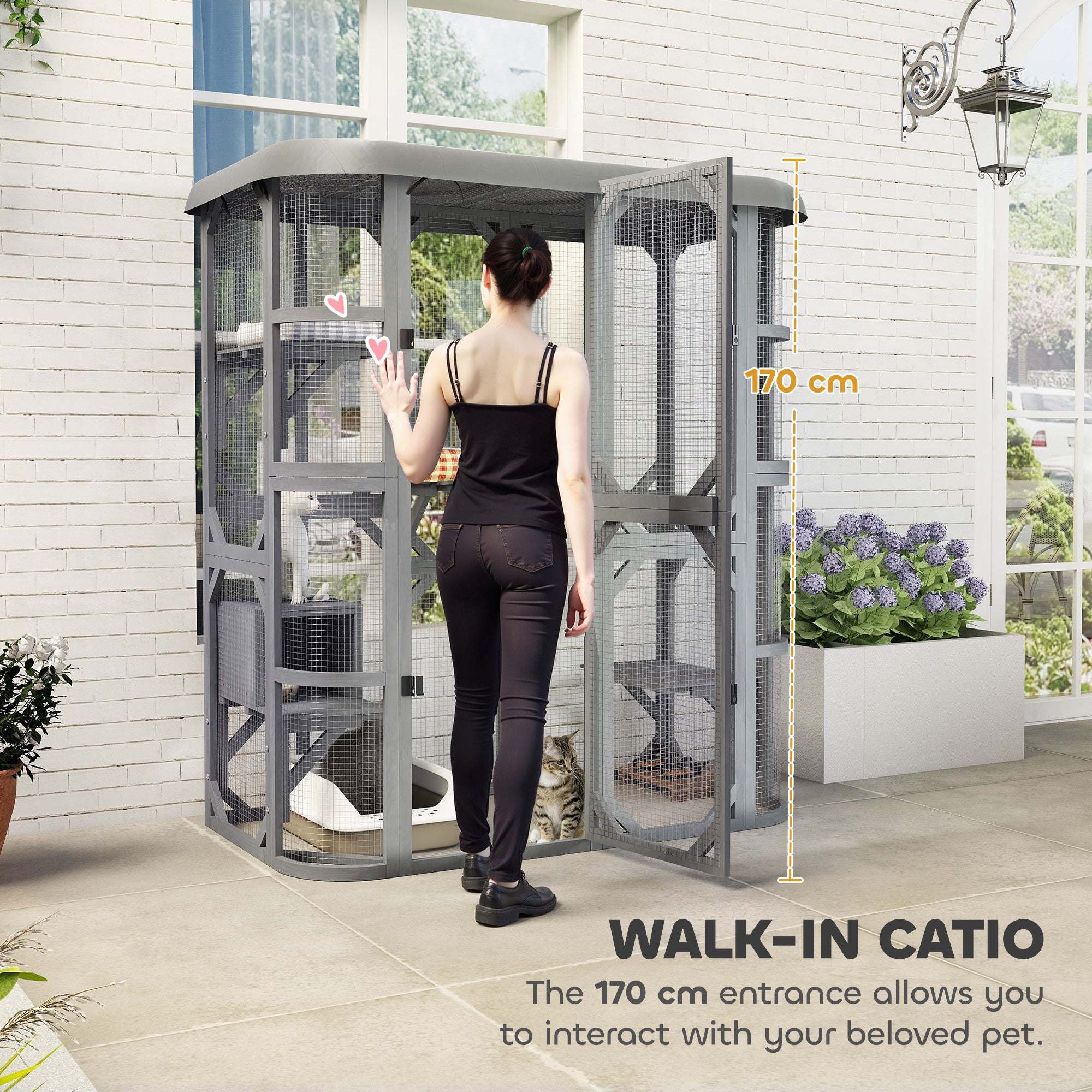 pawhut-enclos-ext-rieur-chat-pavillon-aventure-156-x-80-x-180-cm-gris image 7