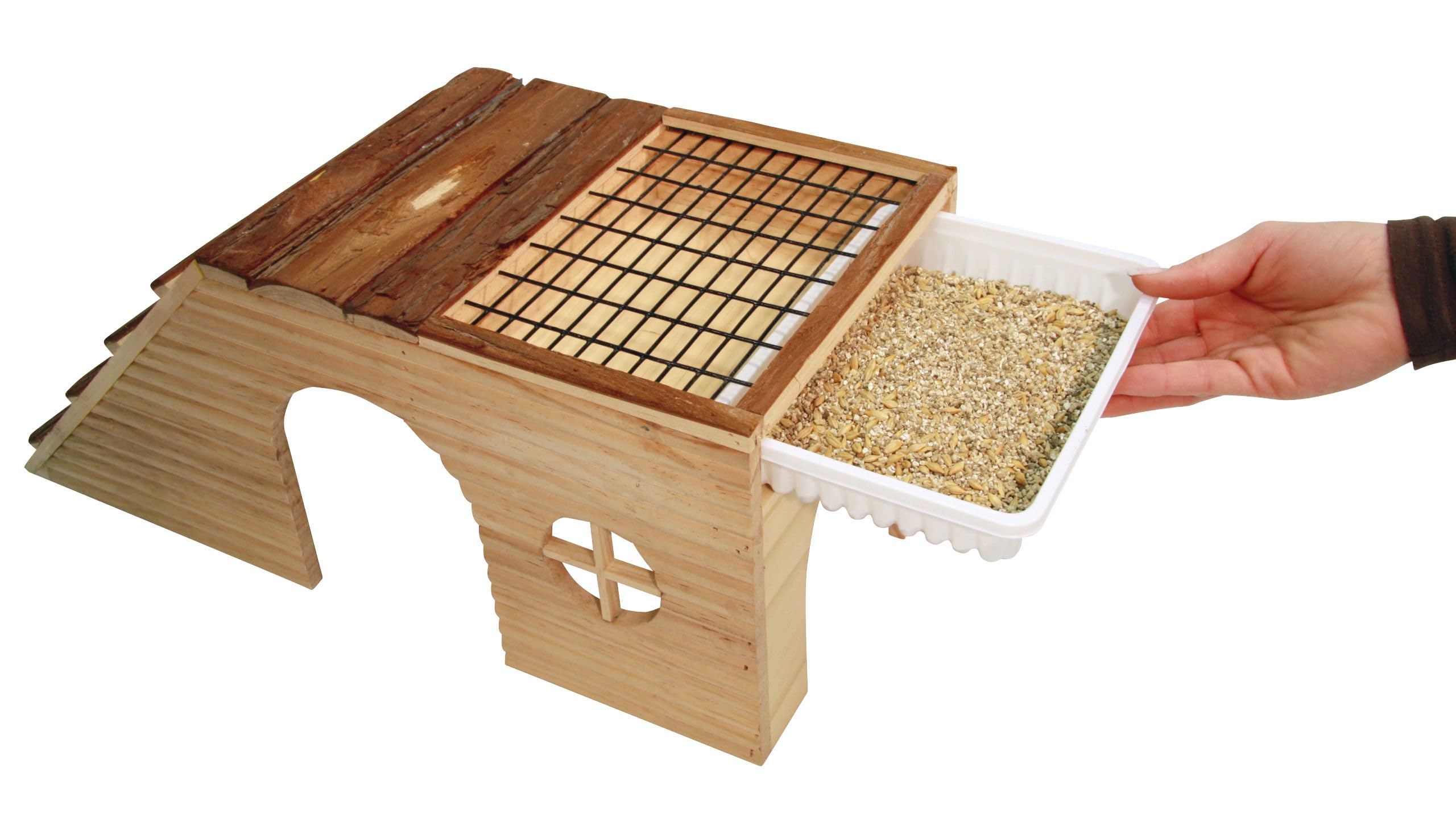 kerbl-abri-pour-rongeurs-avec-rampe-nature-48x22x20-cm-en-bois-naturel image 2