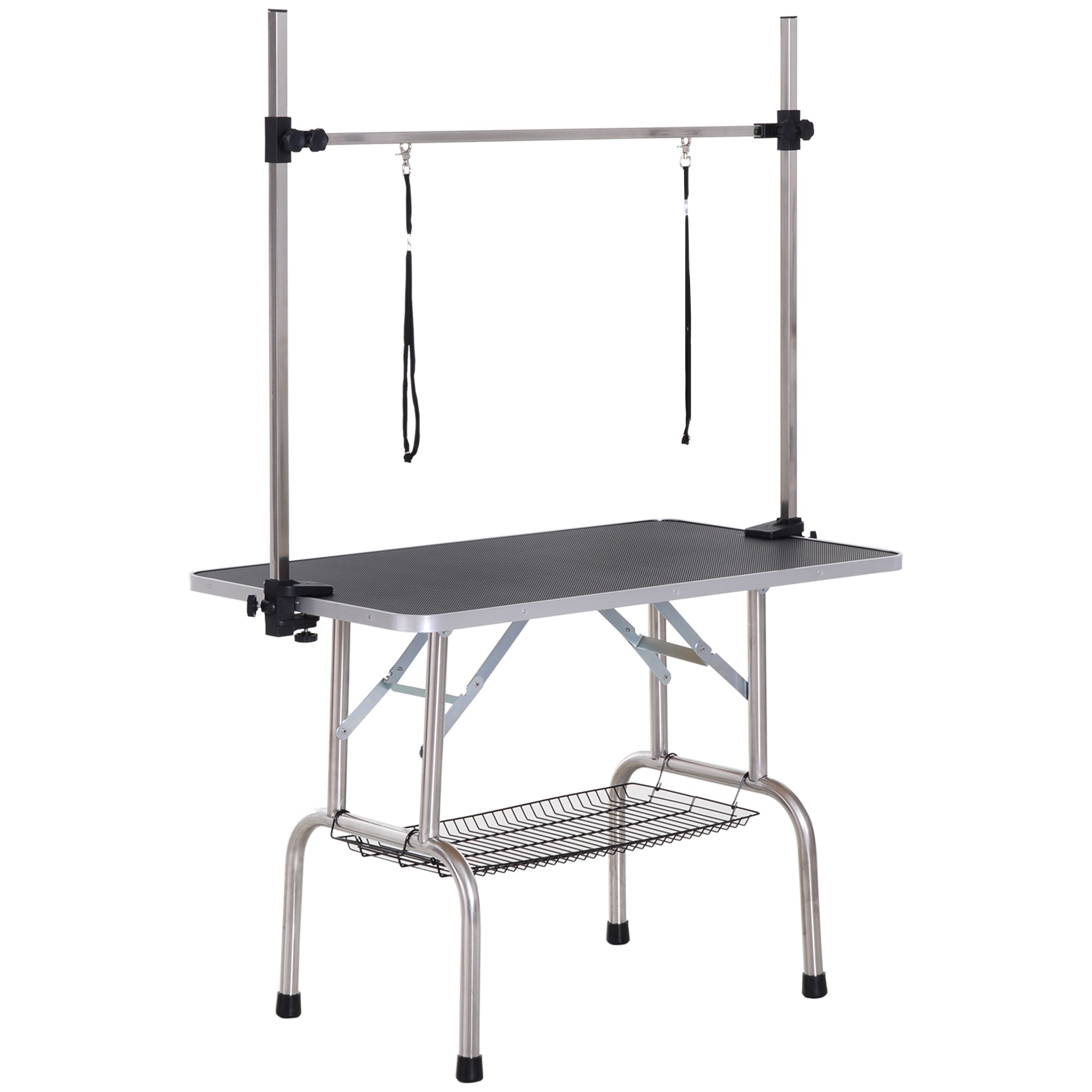 pawhut-table-de-toilettage-pliable-pour-chien-109-cm-bras-r-glable-20-81-cm-2-sa-2 image 2