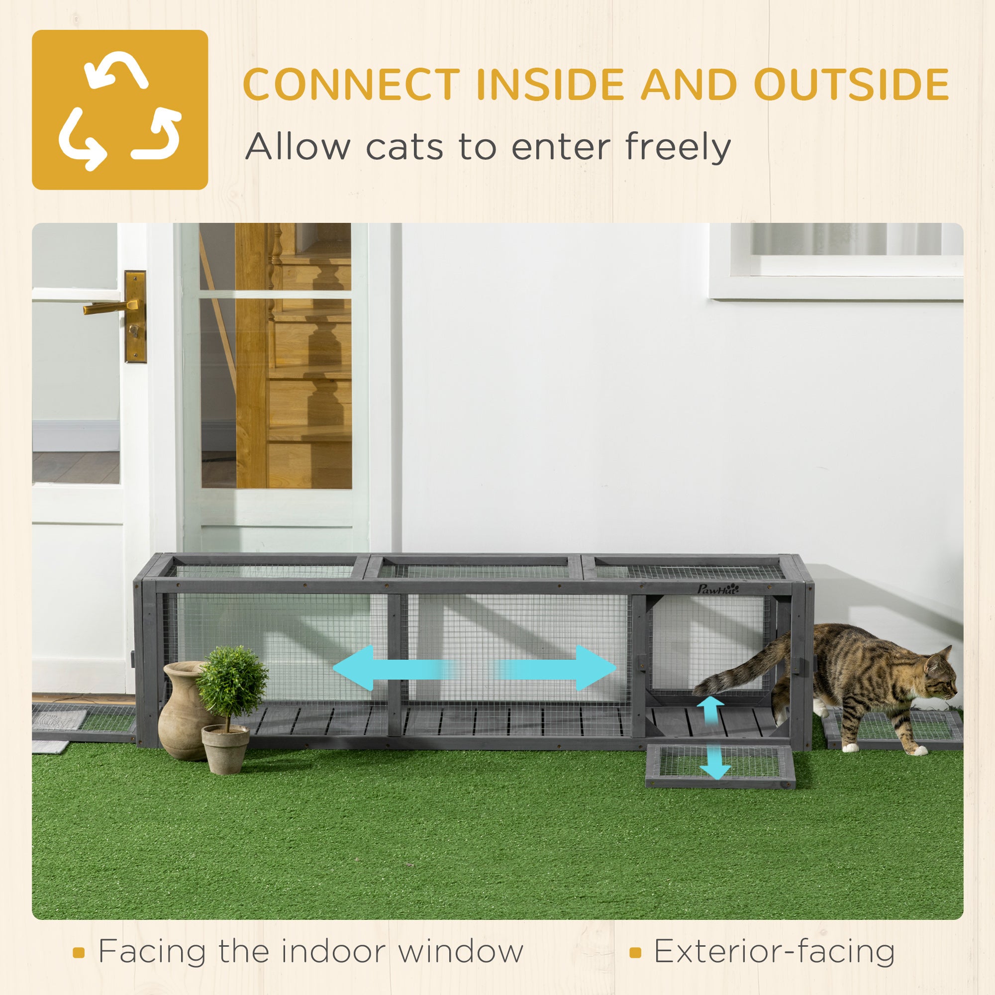 pawhut-tunnel-ext-rieur-extensible-pour-chat-59-avec-cadre-en-bois-pour-balcon-t image 7