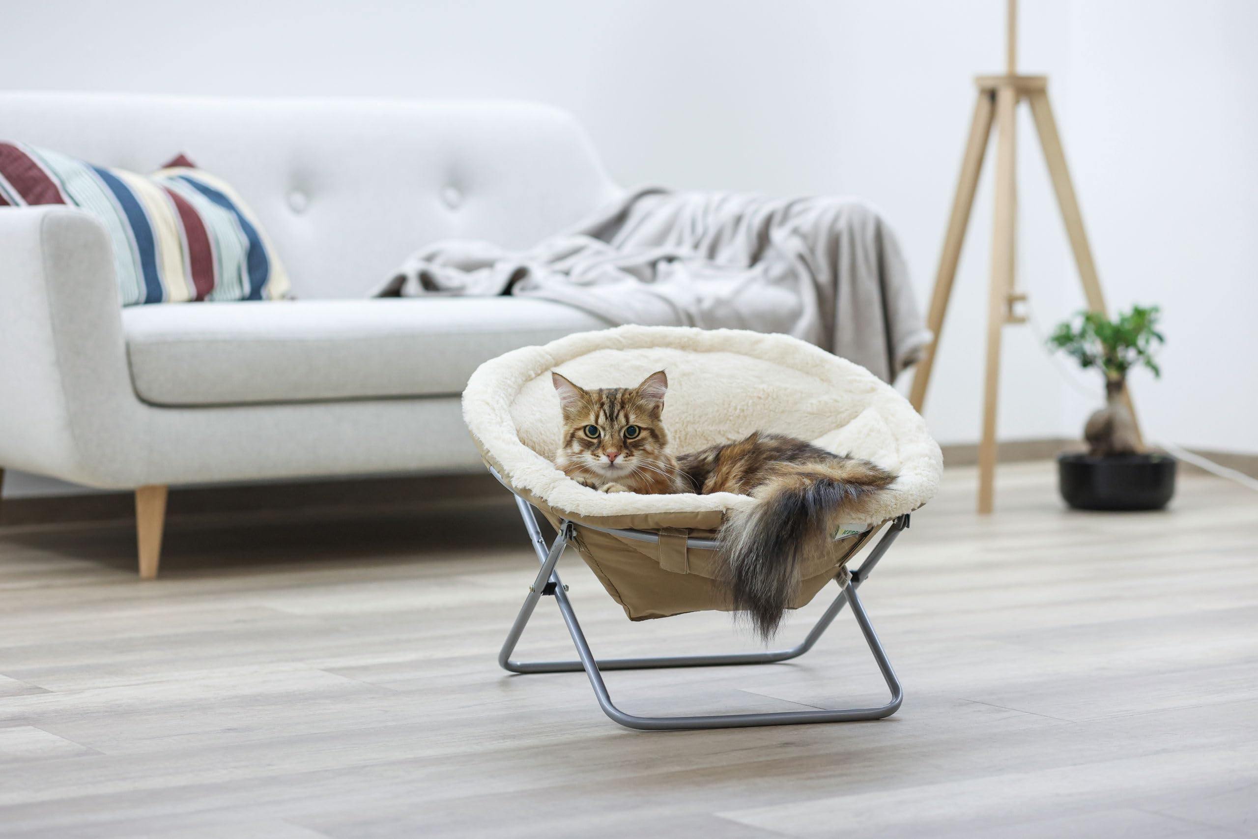 kerbl-pet-panier-pour-chat-alice-beige-58-cm-hauteur-36-cm-peluche-pliable image 4