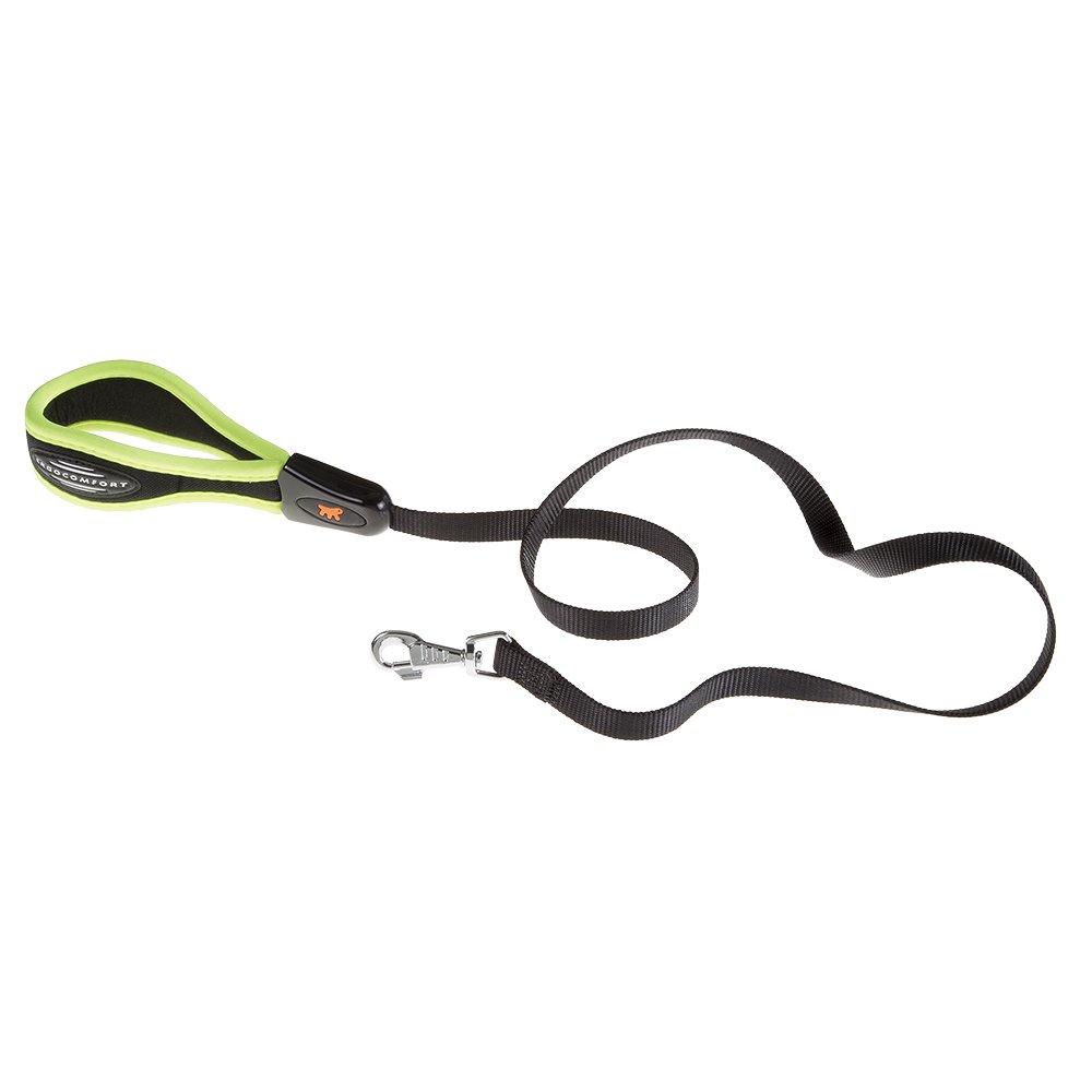 ferplast-ergofluo-laisse-nylon-pour-petit-chien-120-cm-x-15-mm-jaune-poign-e-erg image 1