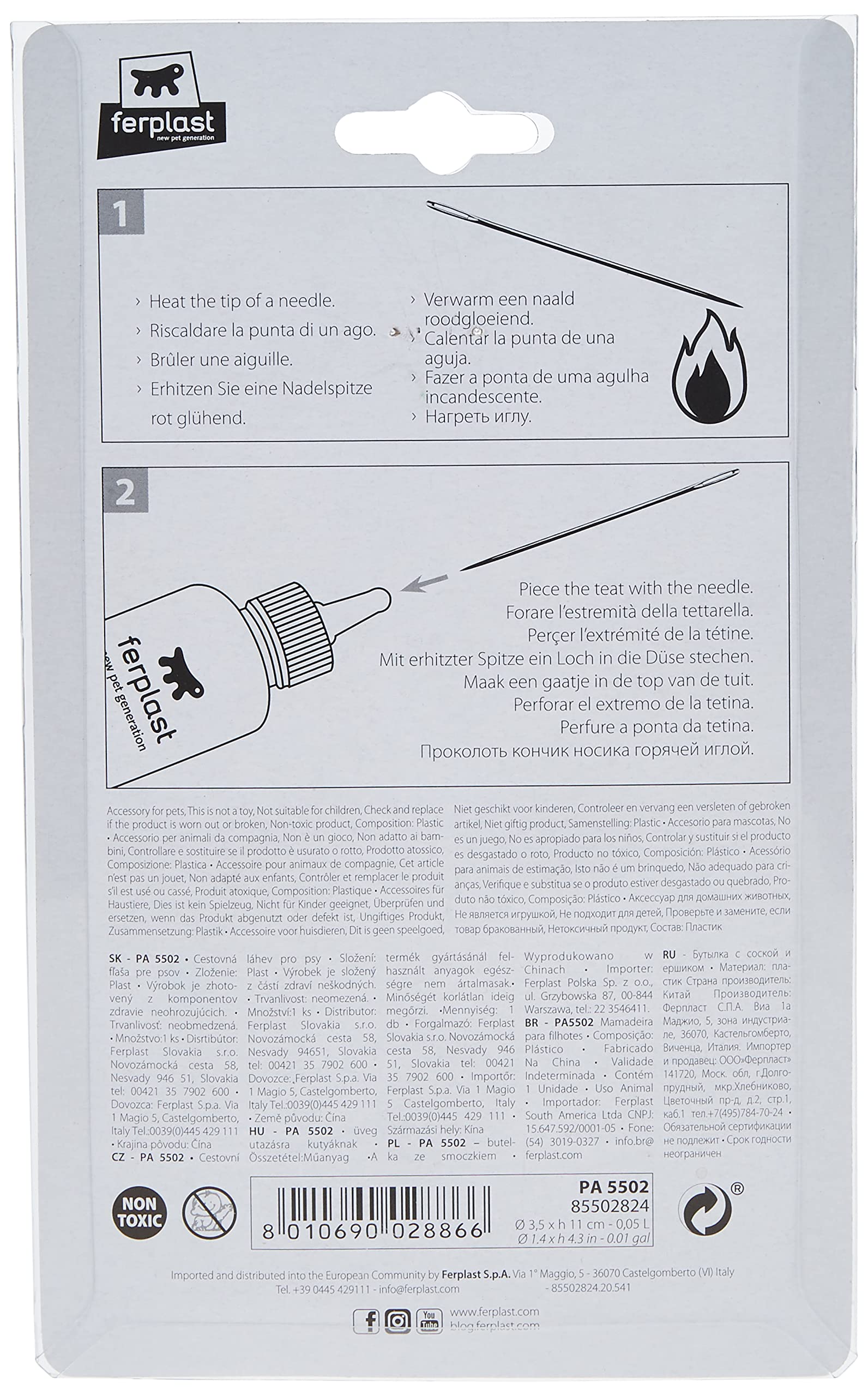 ferplast-biberon-pour-chatons-50-ml-3-5-x-11-cm-noir image 3