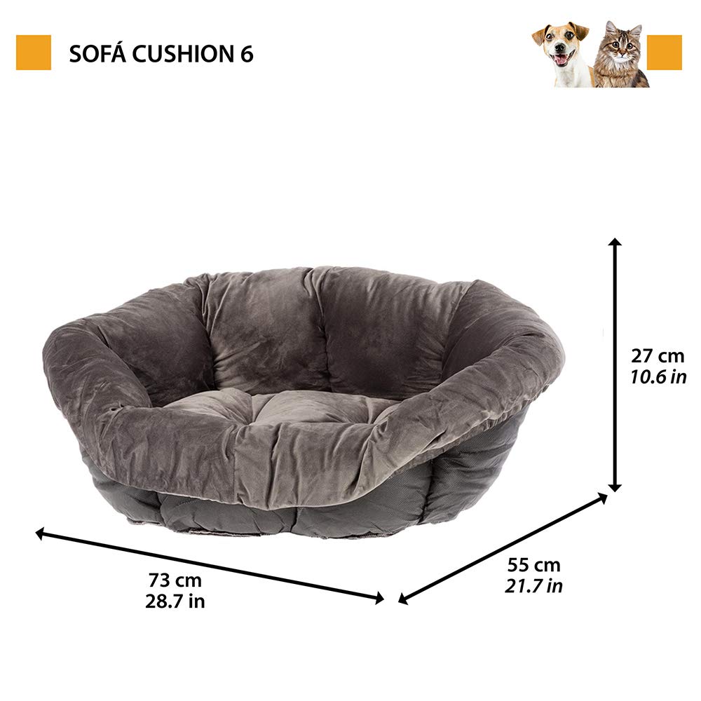 ferplast-sofa-prestige-6-coussin-pour-panier-chien-et-chat-73x55-cm-gris-velours image 2
