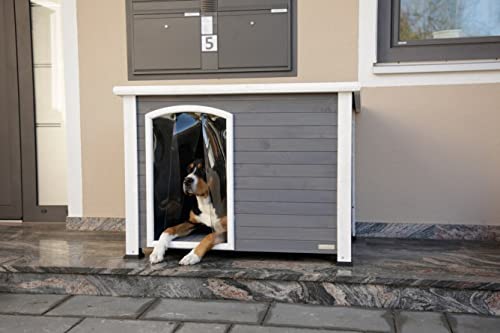 kerbl-pet-niche-chien-kenny-blanc-gris-113-x-77-x-81-cm-bois image 7