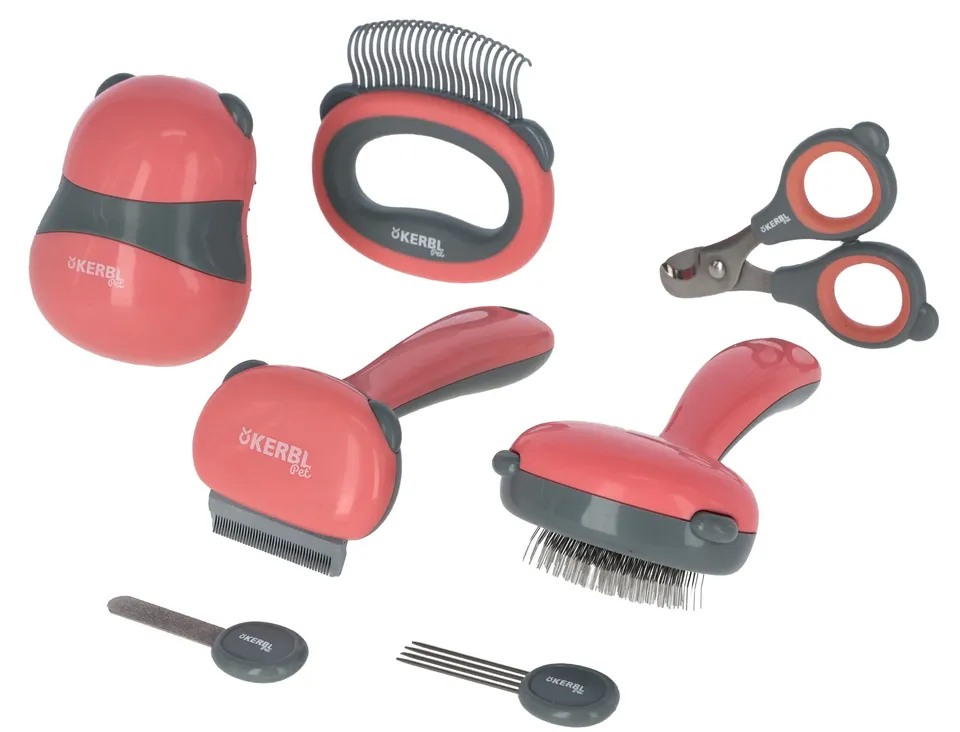 kerbl-pet-kit-de-toilettage-7-pi-ces-pour-chats-et-petits-chiens image 1