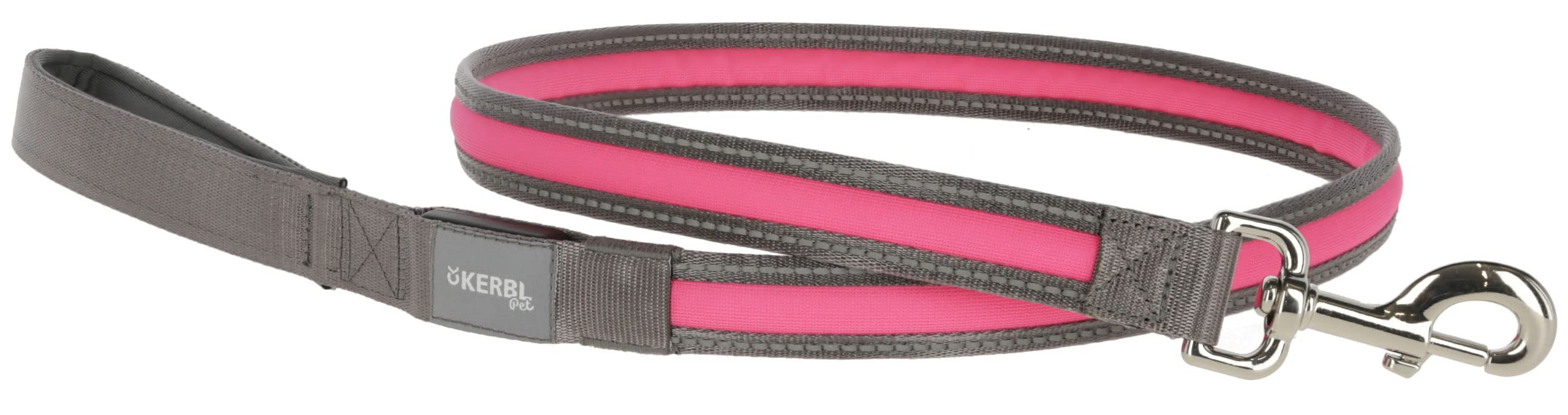 kerbl-pet-laisse-lumineuse-light-reflex-gris-jaune-fluo-120-cm-25-mm image 2