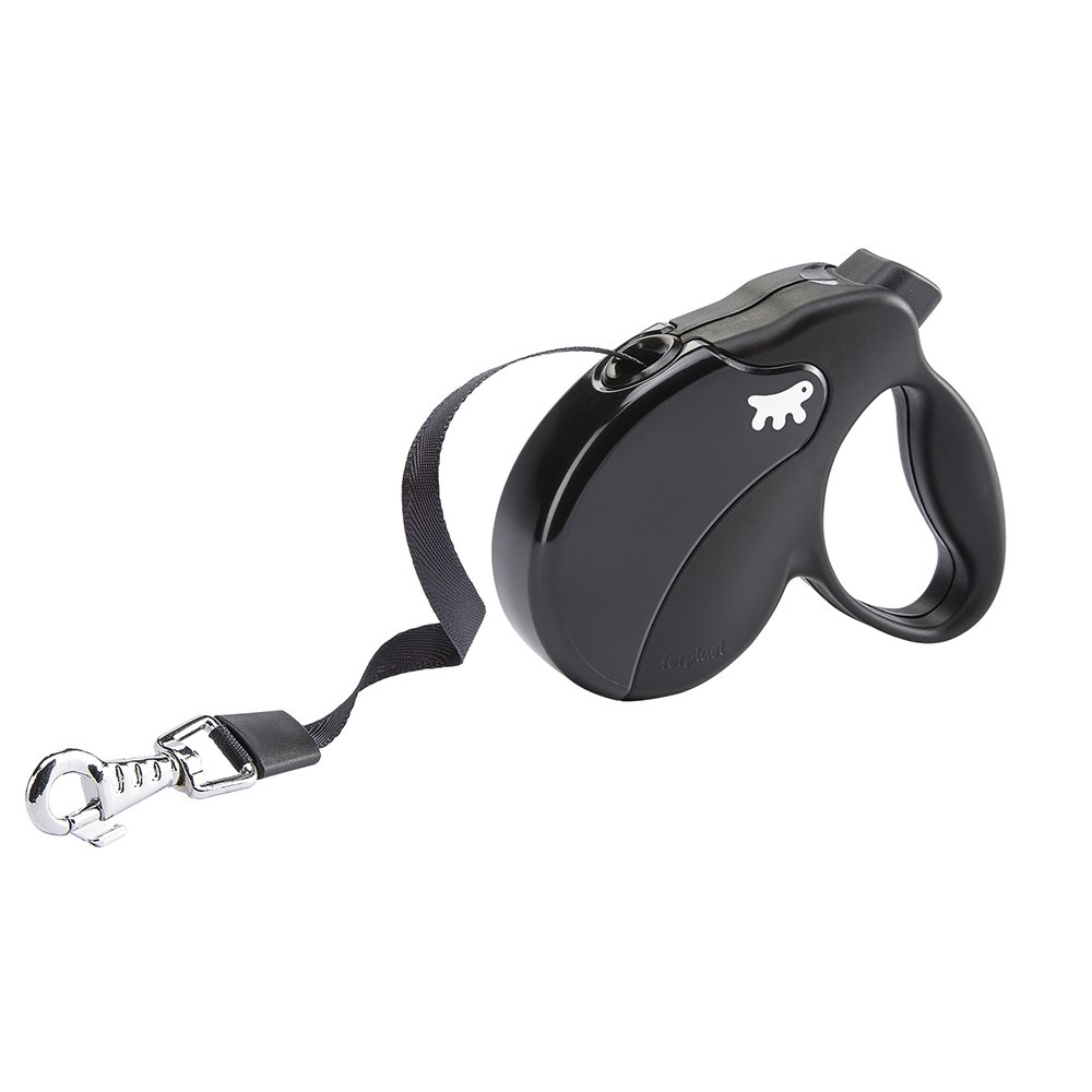 ferplast-amigo-small-laisse-enrouleur-sangle-5-m-pour-chien-jusqu-15-kg-noir image 1