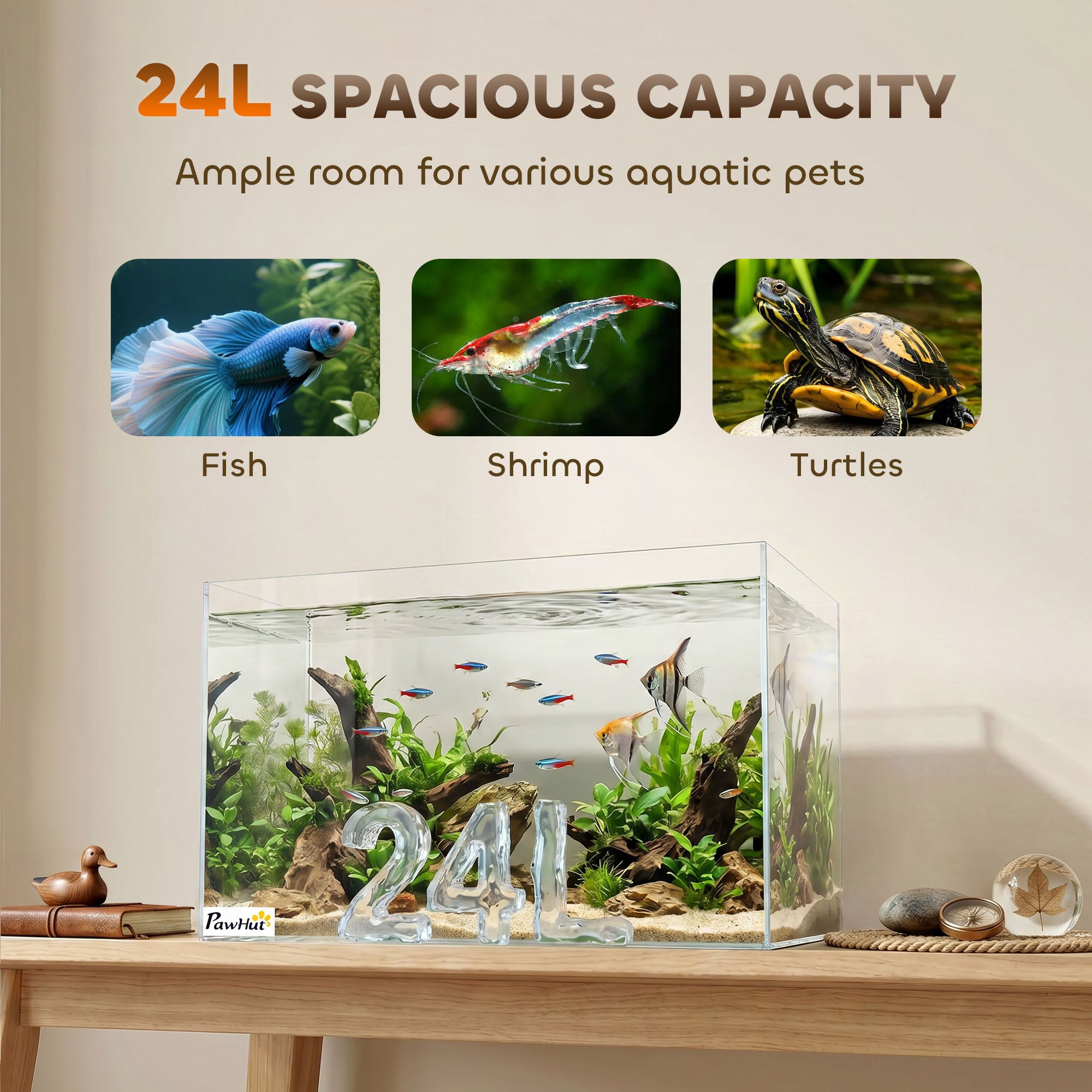 pawhut-aquarium-verre-24-l-40-x-25-x-25-cm-pour-crevettes-et-tortues-transparent image 8