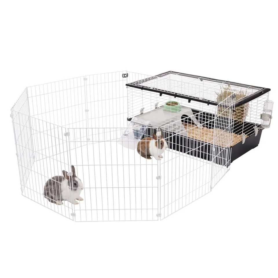 ferplast-parkhome-100-cage-lapin-et-cochon-d-inde-avec-enclos-95-x-177-5-x-h-56- image 1