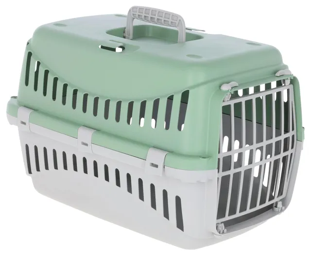 kerbl-expedion-cage-de-transport-menthe-gris-clair-45-x-30-x-30-cm-jusqu-10-kg image 1