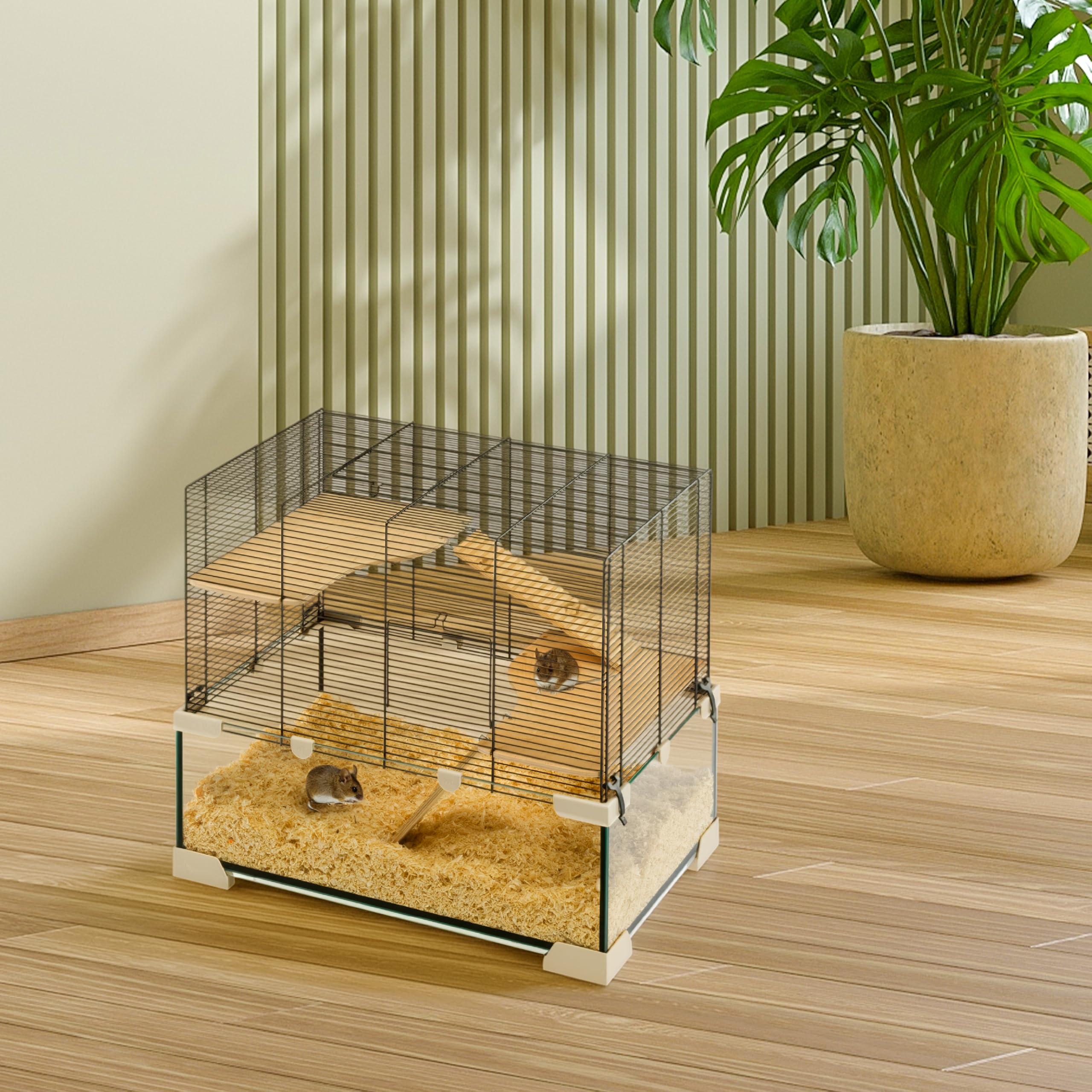 ferplast-karat-60-cage-hamster-et-souris-2-tages-verre-et-m-tal-avec-accessoires image 2