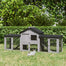pawhut-clapier-lapin-ext-rieur-83-pouces-double-enclos-et-toit-tanche-gris image 3